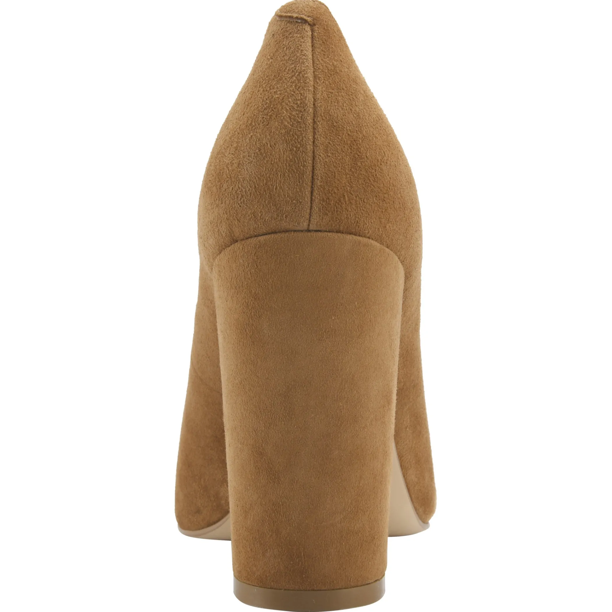 Shop Marc Fisher Abilene Block Heel Pointy Toe Pump Cognac Suede