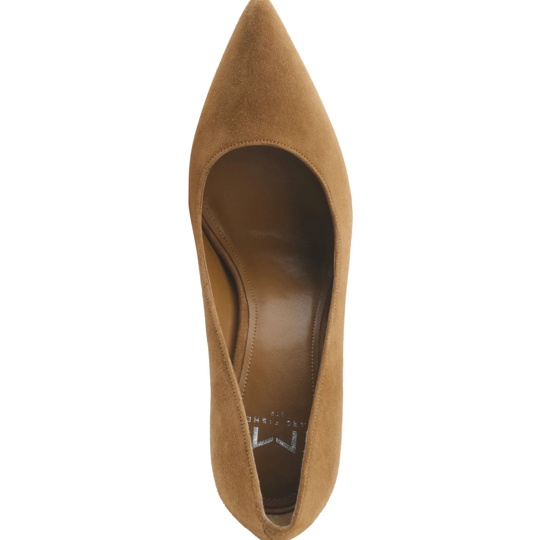 Shop Marc Fisher Abilene Block Heel Pointy Toe Pump Cognac Suede