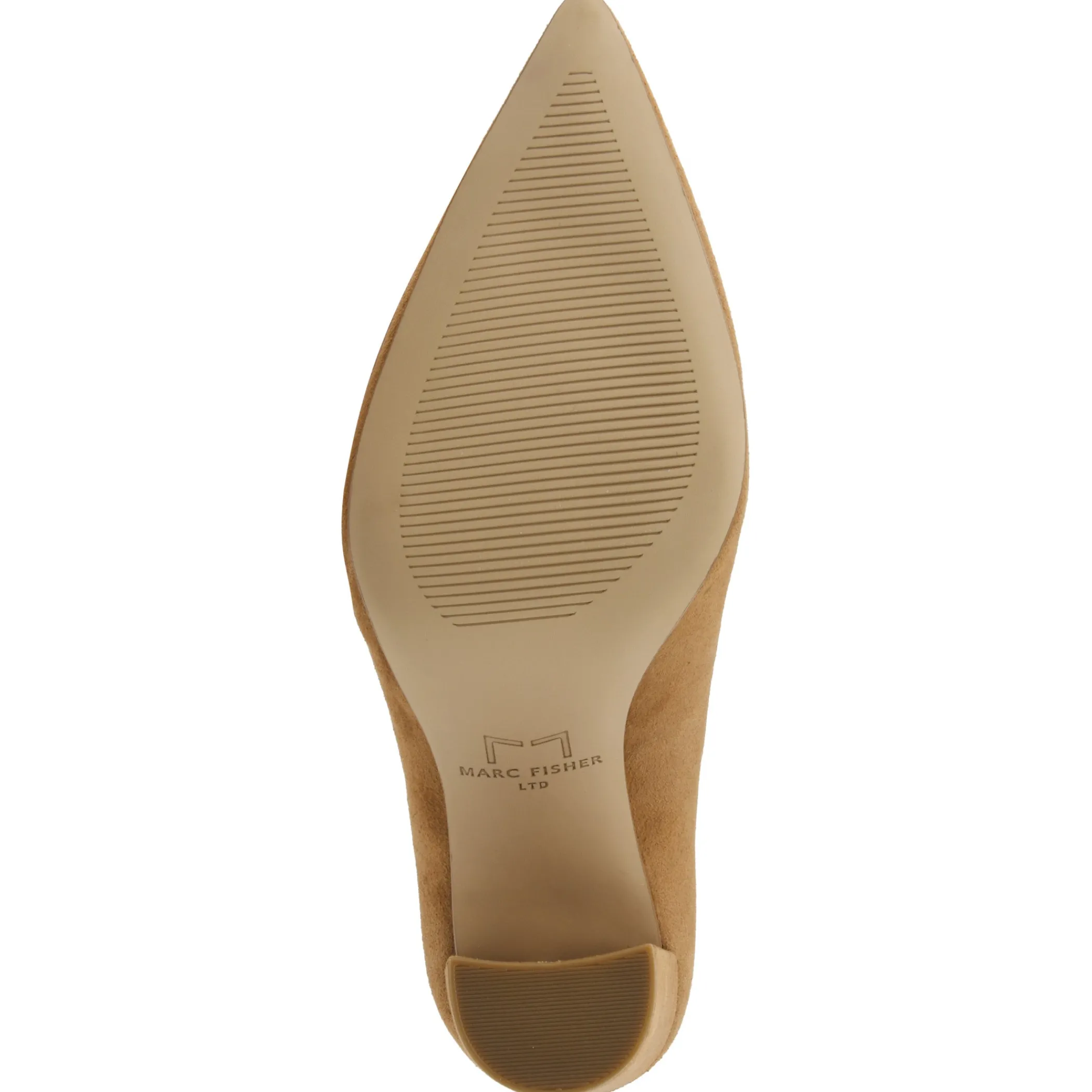 Shop Marc Fisher Abilene Block Heel Pointy Toe Pump Cognac Suede