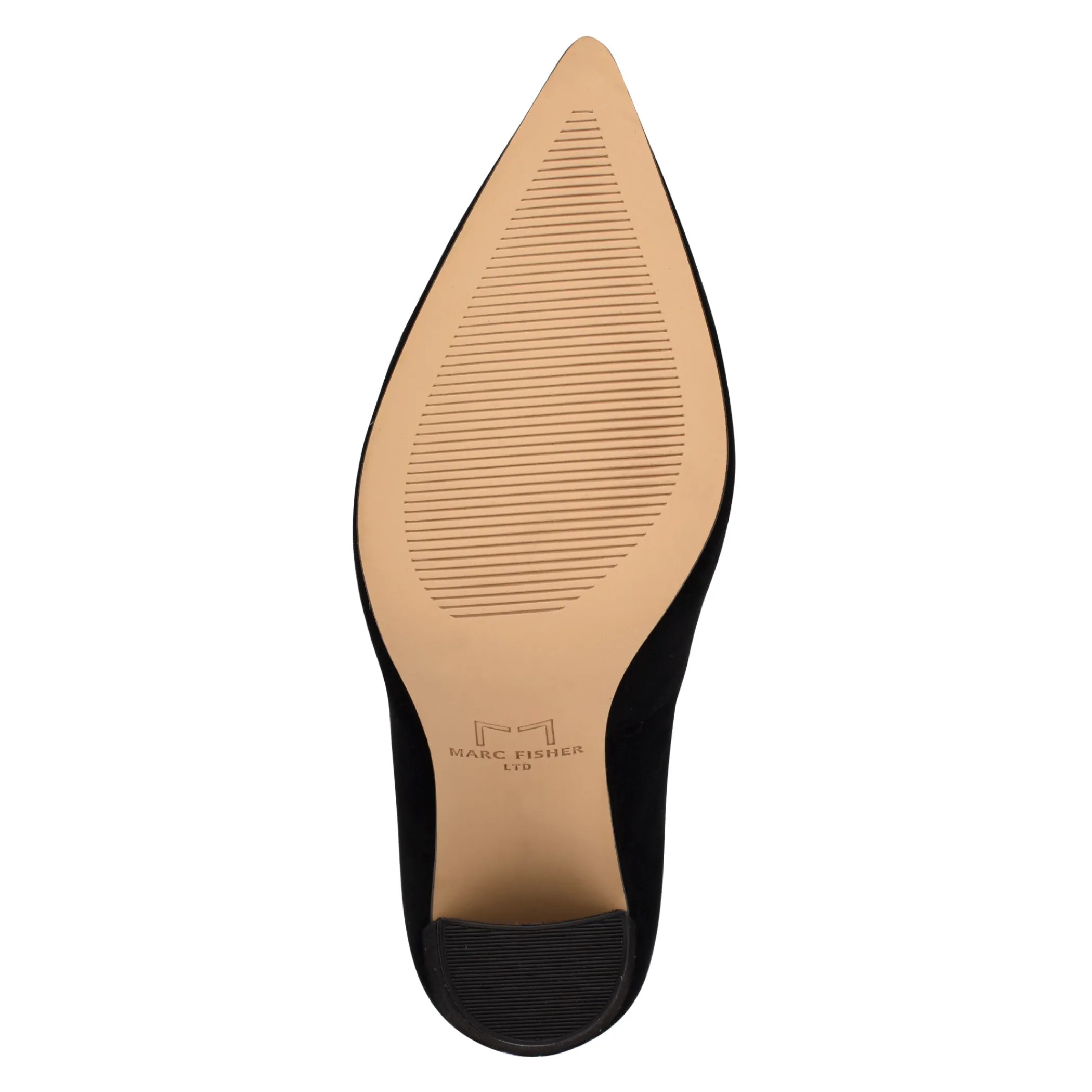 Discount Marc Fisher Abilene Block Heel Pointy Toe Pump Black Suede