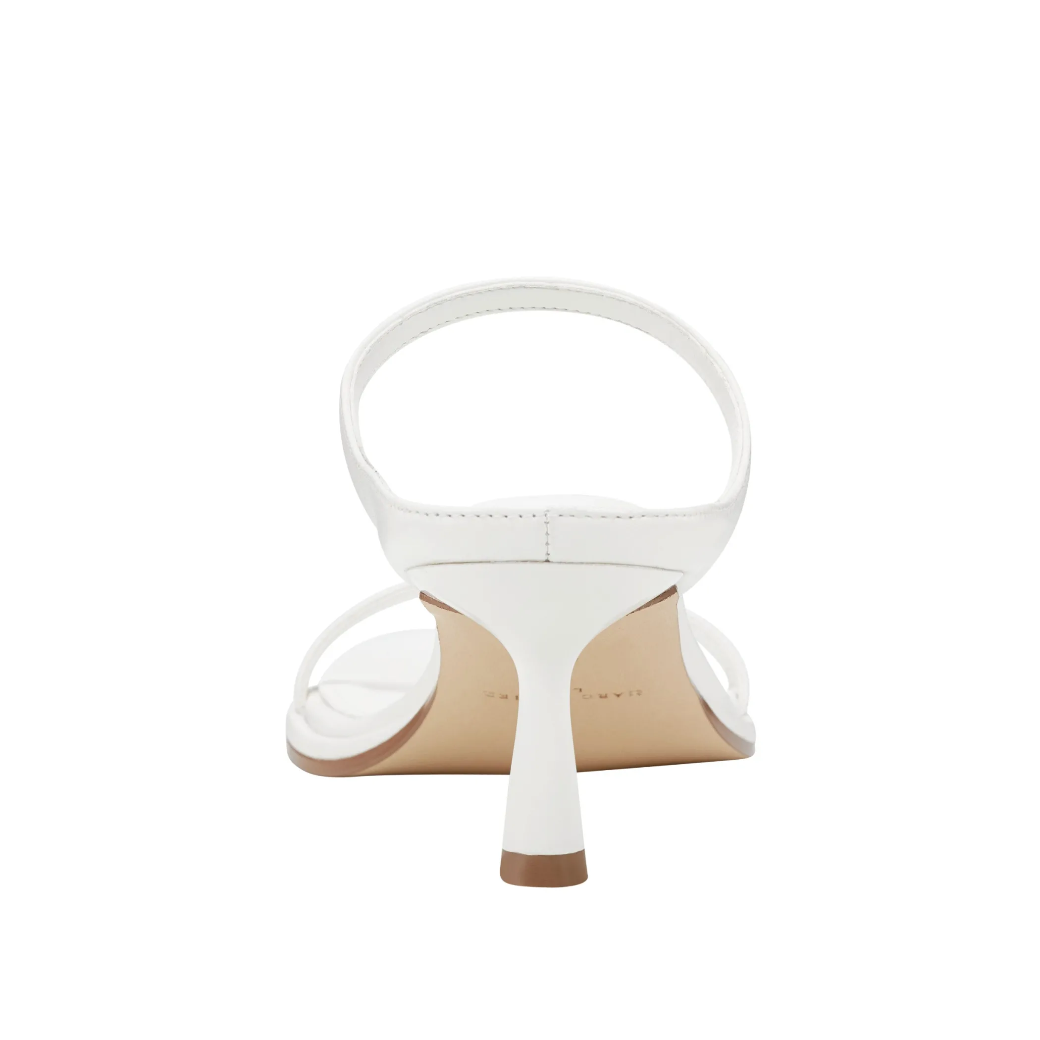 Shop Marc Fisher Alonde Heeled Slide Sandal Chic Cream Leather