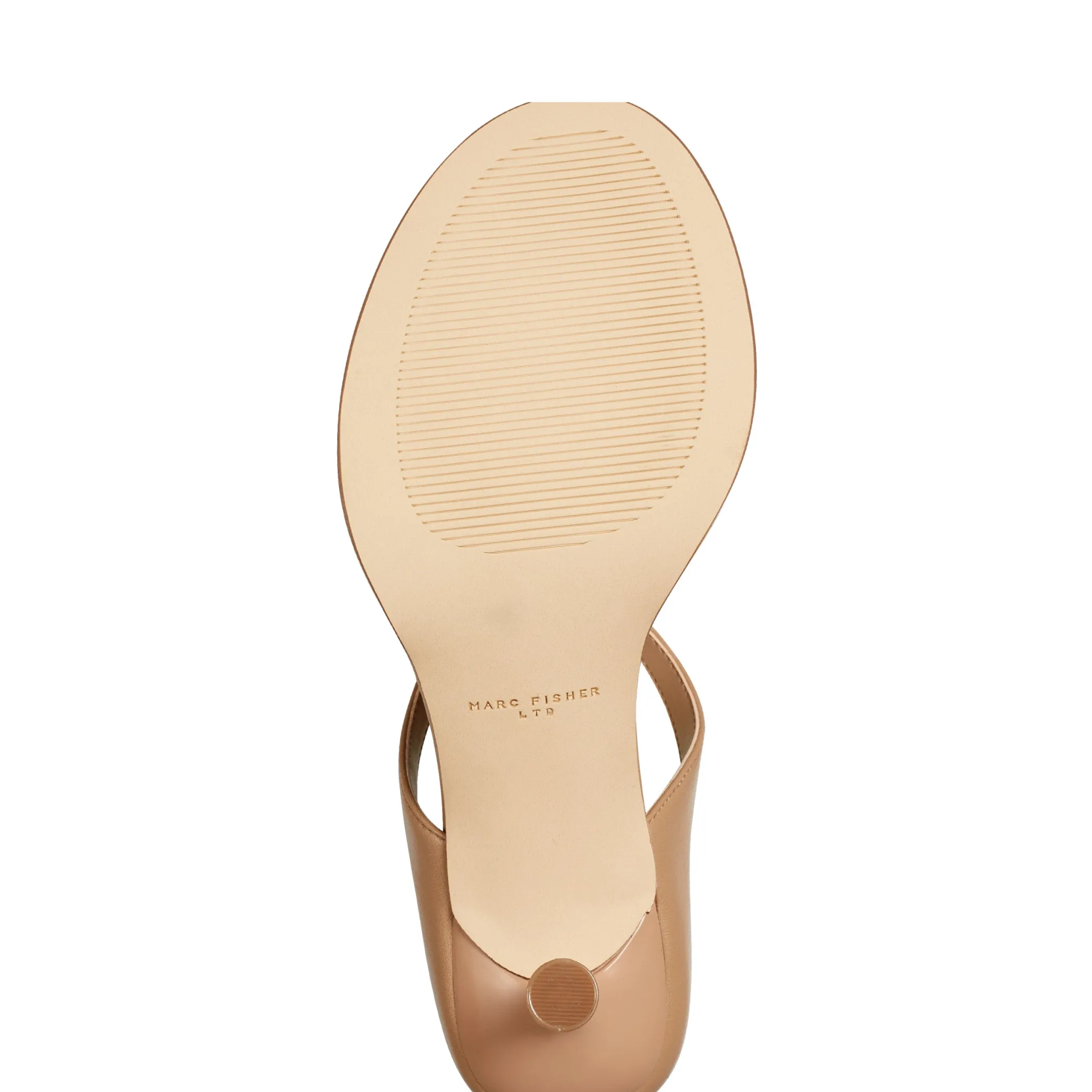 New Marc Fisher Alonde Heeled Slide Sandal Brown Leather
