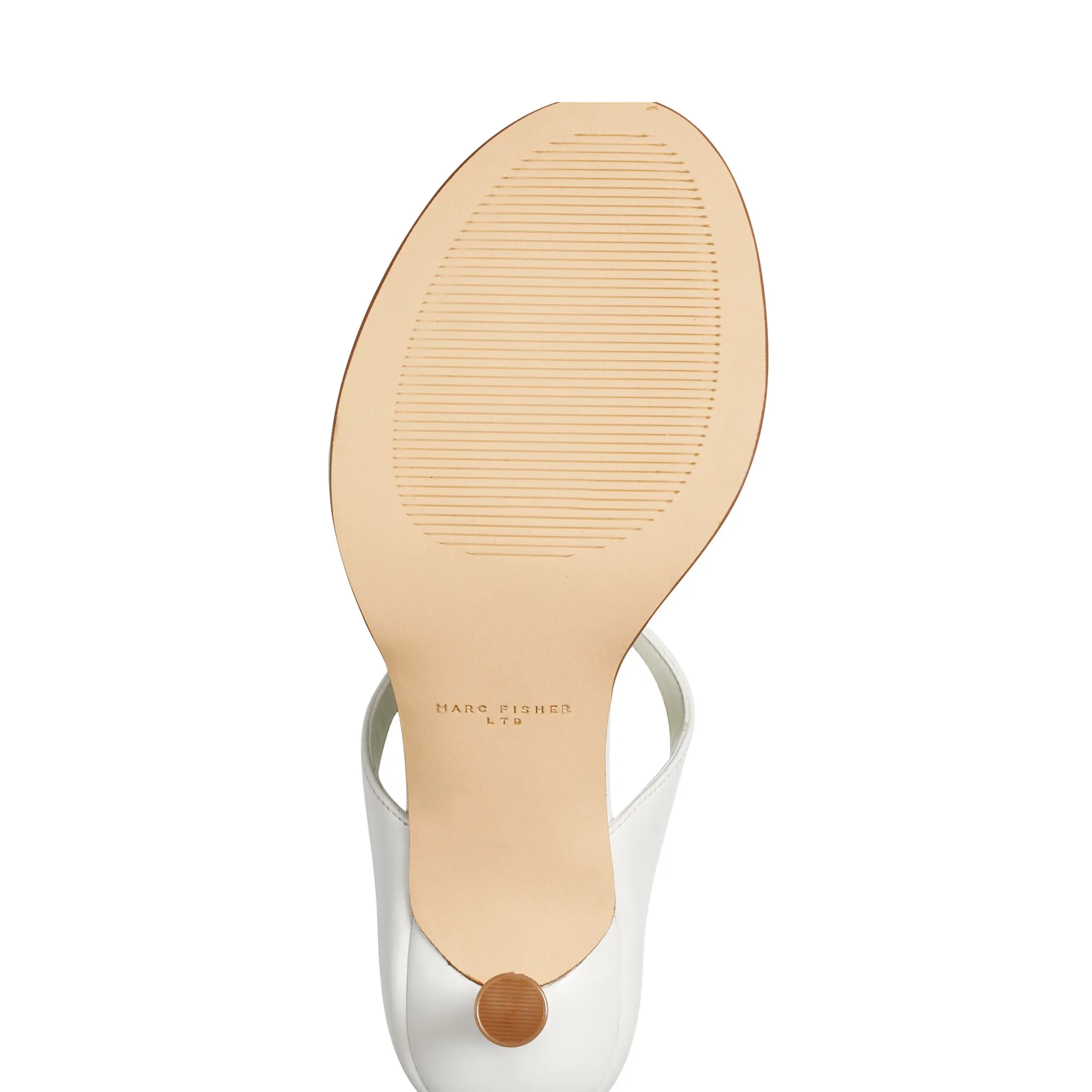Shop Marc Fisher Alonde Heeled Slide Sandal Chic Cream Leather
