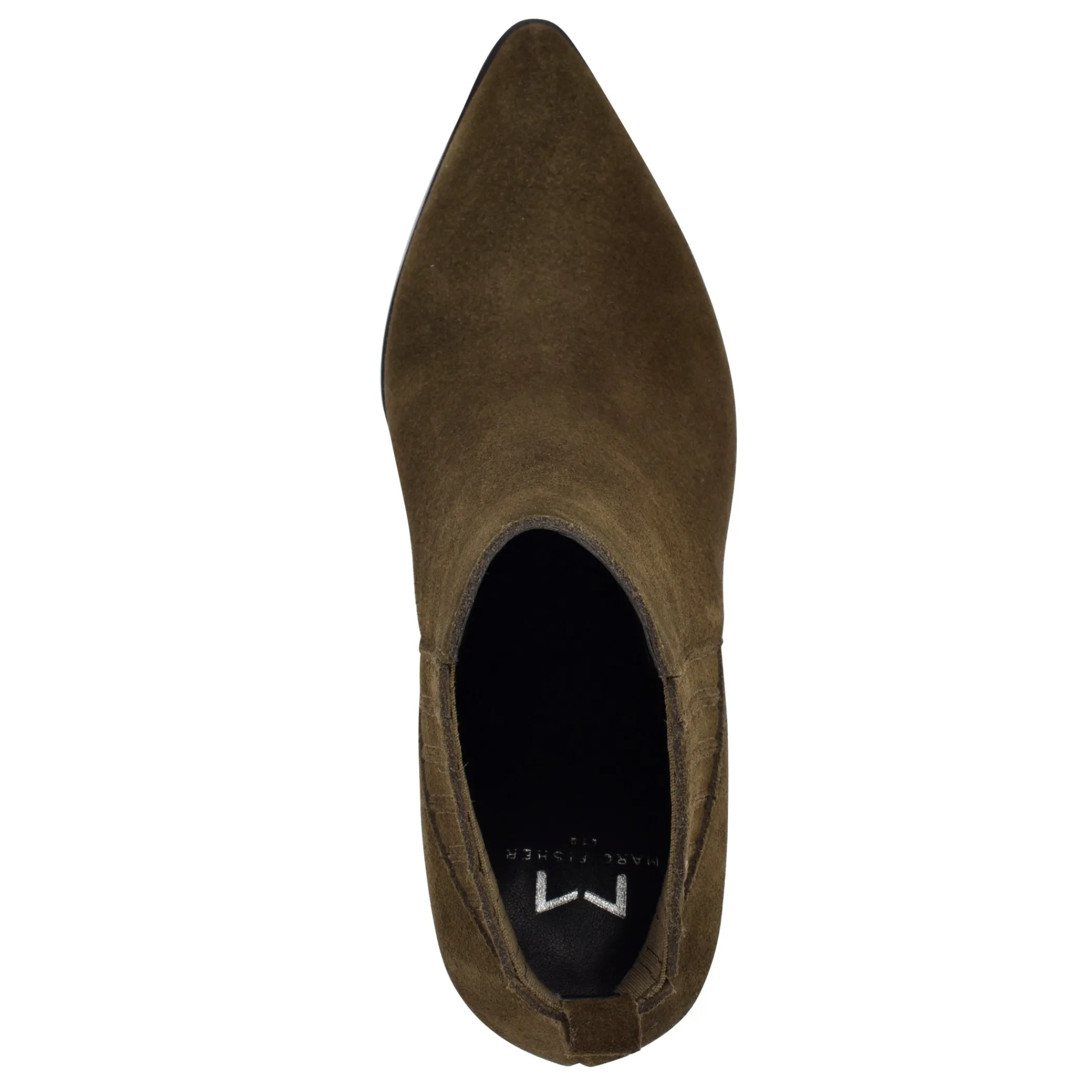 Online Marc Fisher Alva Pointy Toe Bootie Dark Olive Suede