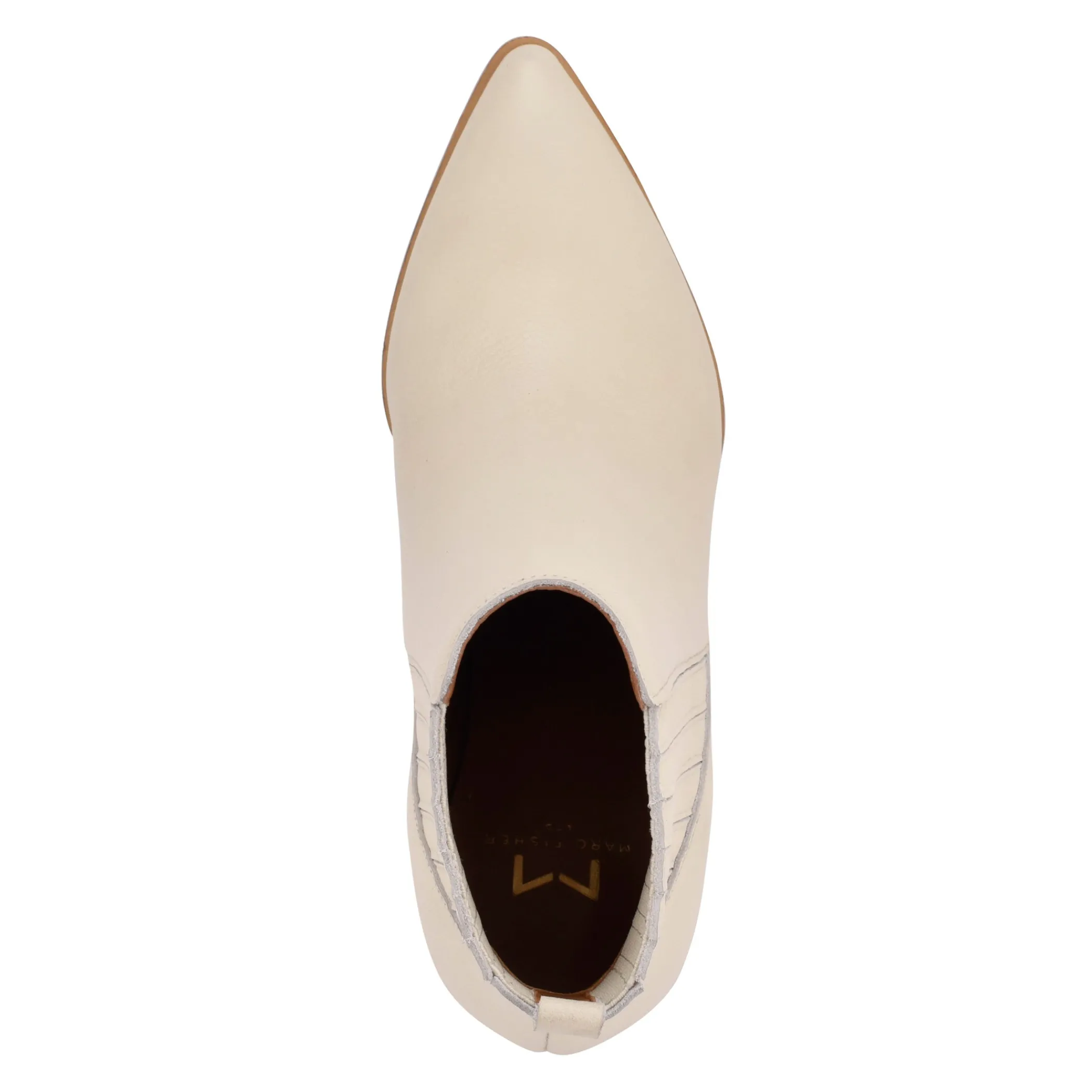 Fashion Marc Fisher Alva Pointy Toe Bootie Chic Cream Leather