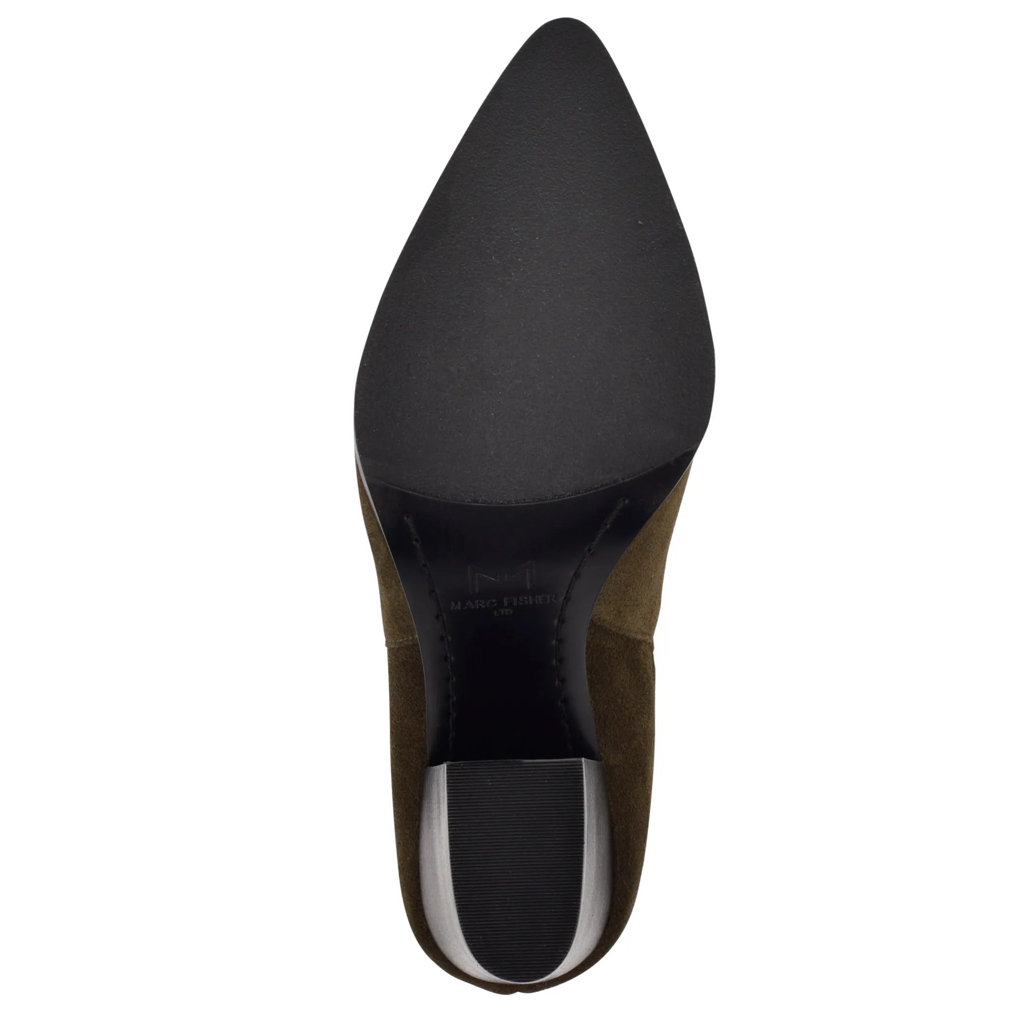Online Marc Fisher Alva Pointy Toe Bootie Dark Olive Suede