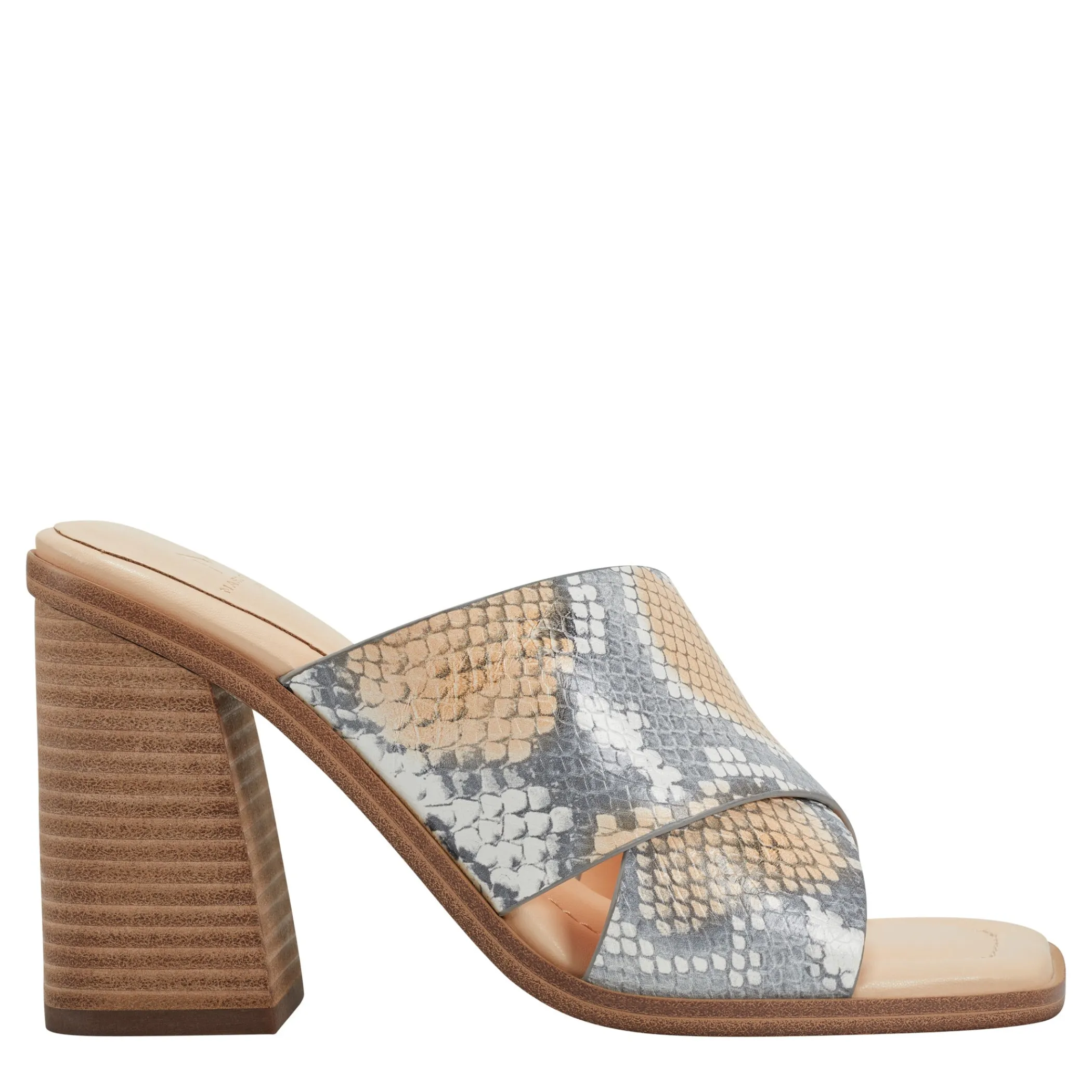 Shop Marc Fisher Barli Heeled Slide Sandal Multi Snake