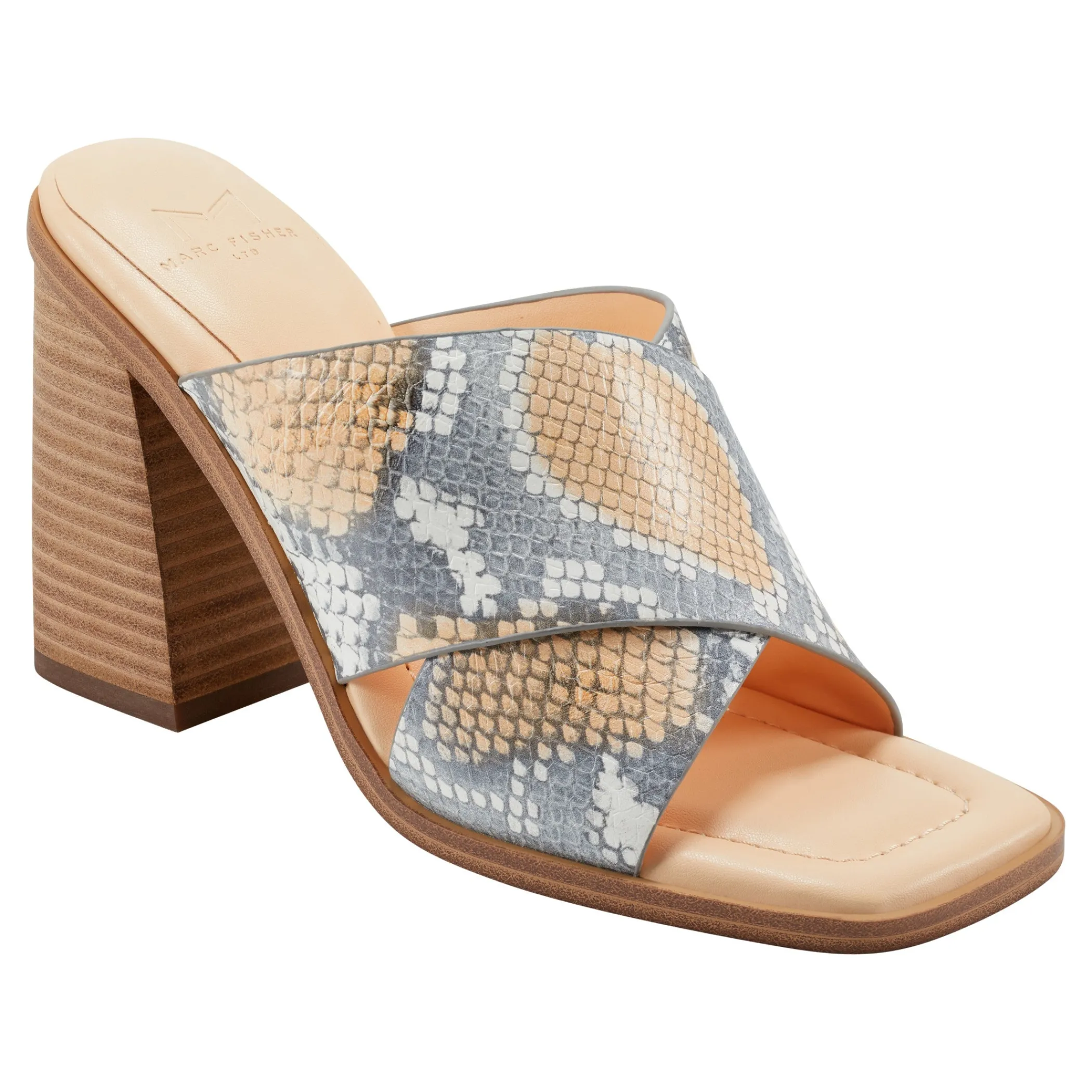 Shop Marc Fisher Barli Heeled Slide Sandal Multi Snake