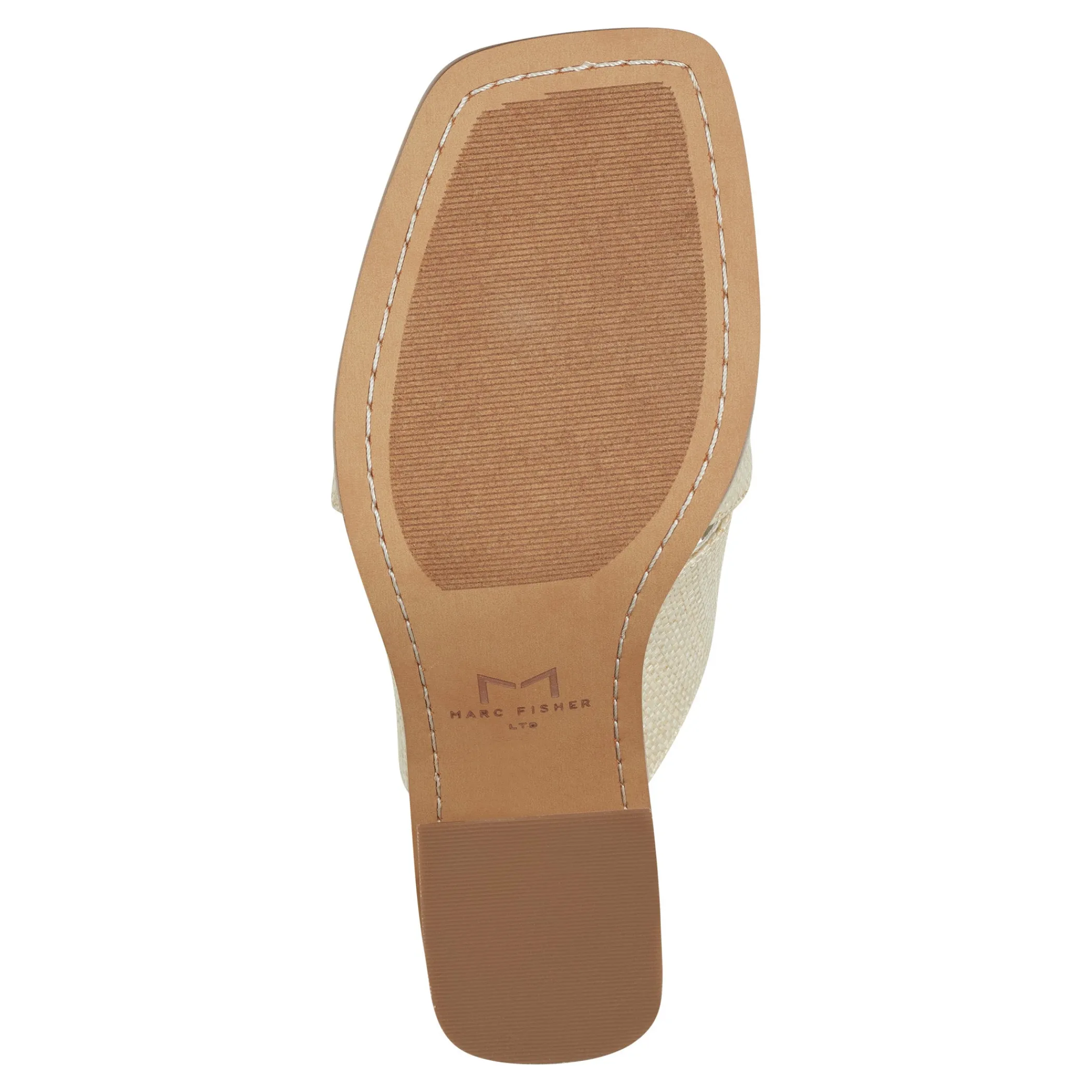 Clearance Marc Fisher Barli Heeled Slide Sandal Light Natural Raffia