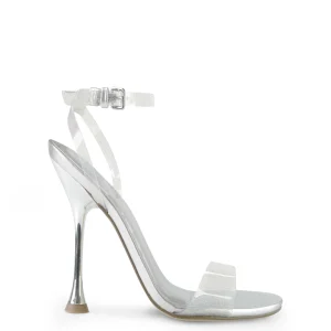 Best Marc Fisher Calisty Strappy Heeled Sandal Silver/Clear