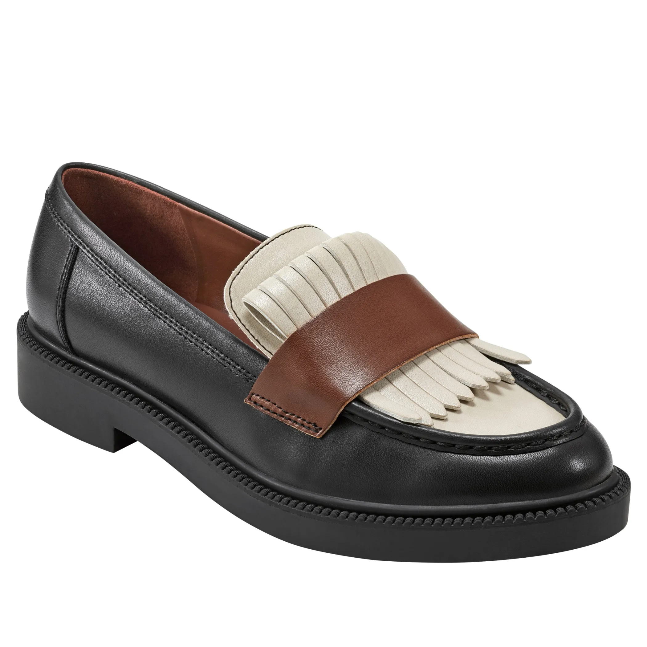 Hot Marc Fisher Calixy Loafer Black/Cream/Brown