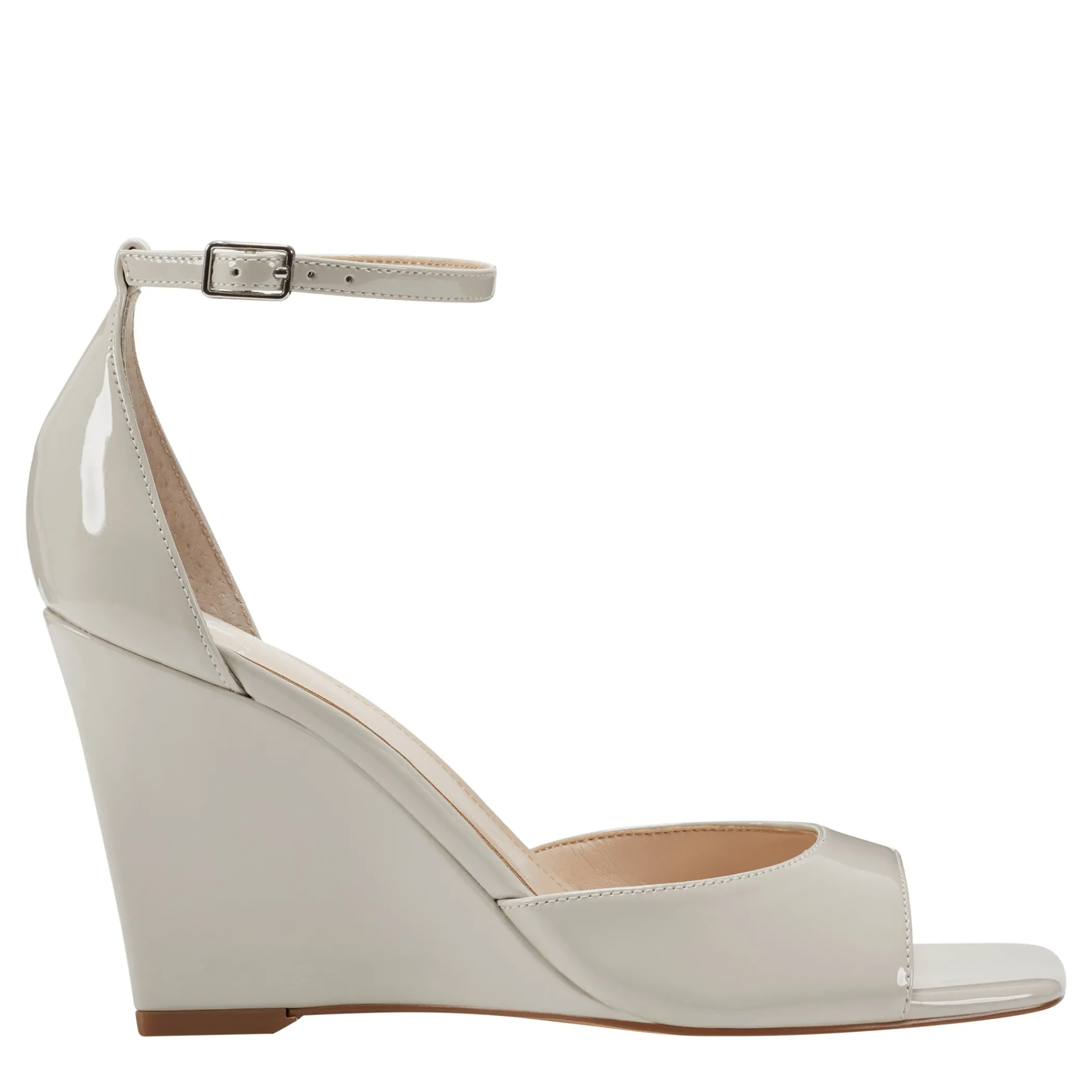 Online Marc Fisher Camira Wedge Sandal Ivory Patent