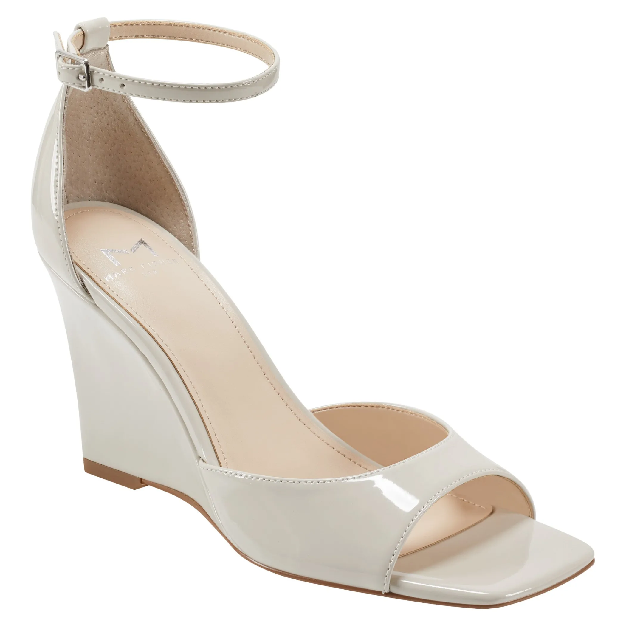 Online Marc Fisher Camira Wedge Sandal Ivory Patent