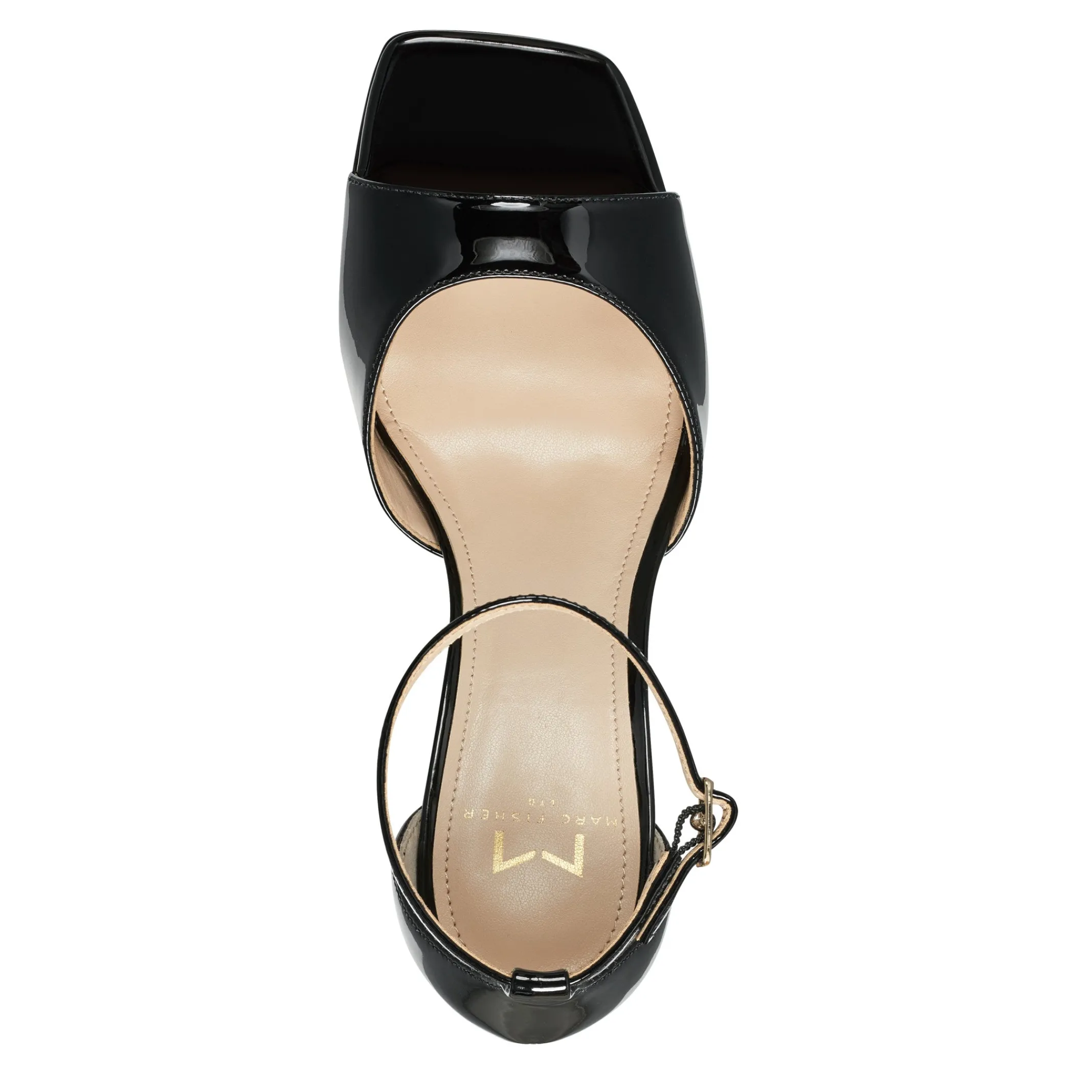 Cheap Marc Fisher Camira Wedge Sandal Black Patent