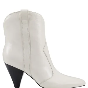 Fashion Marc Fisher Carissa Heeled Western Bootie Chic Cream