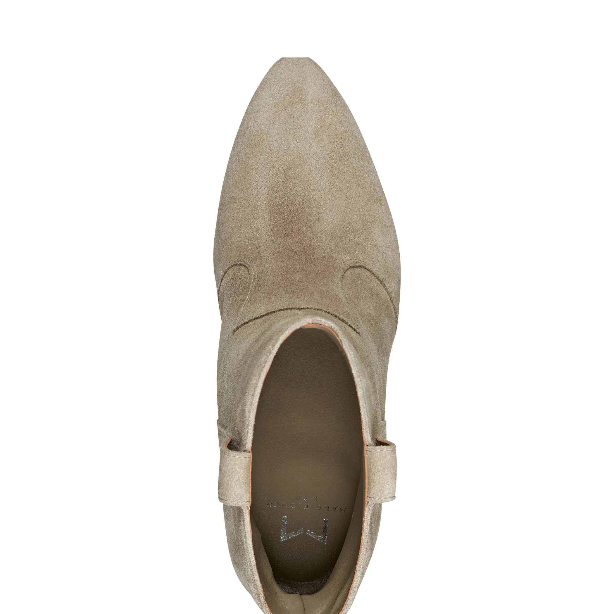 Flash Sale Marc Fisher Carissa Heeled Western Bootie Natural Suede