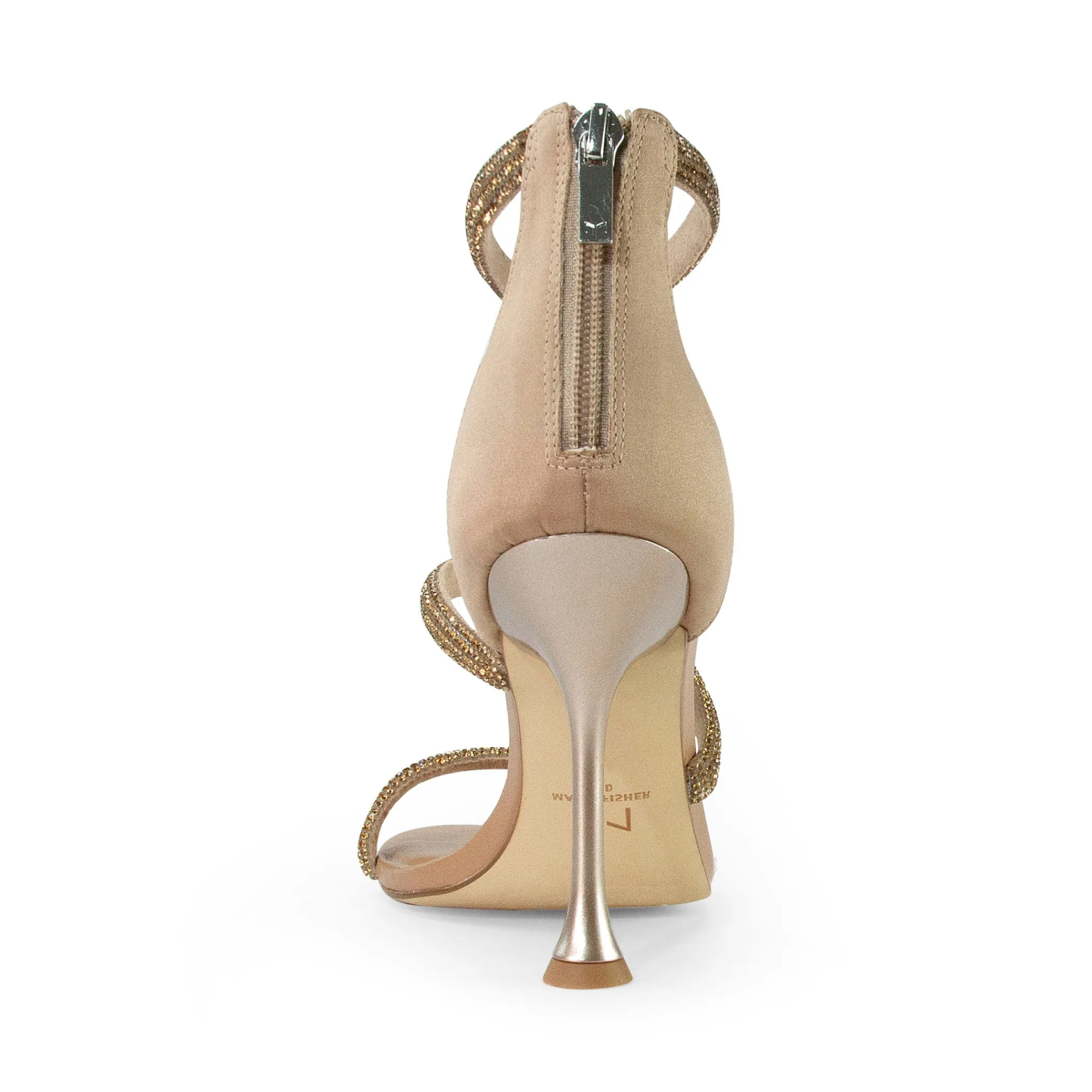 Clearance Marc Fisher Carita Ankle Strap Heeled Sandal Nude