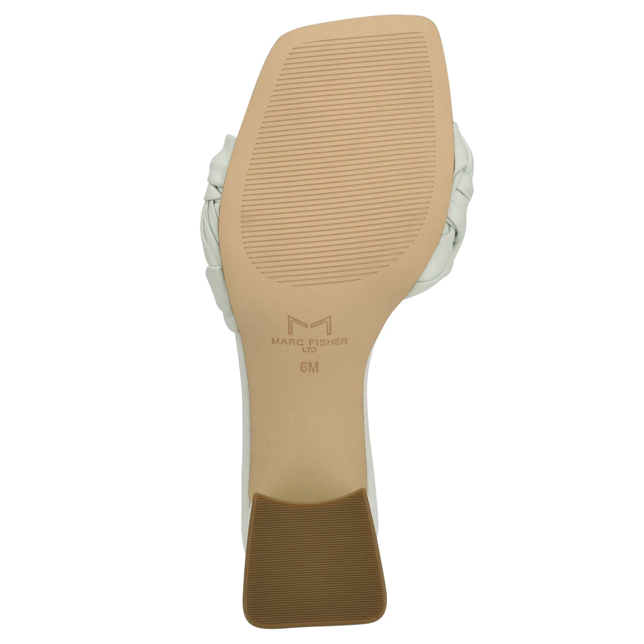 Shop Marc Fisher Cerita Block Heel Slip On Sandal Light mint Leather