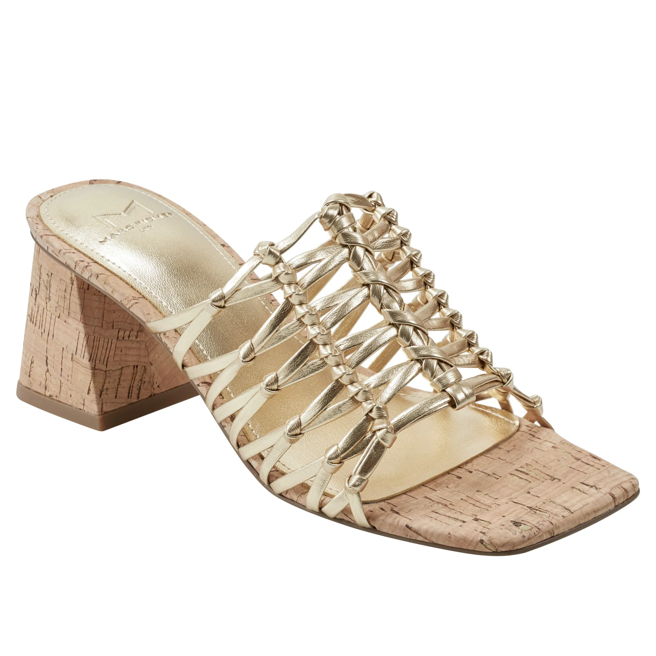 Best Sale Marc Fisher Colica Block Heel Sandal Gold