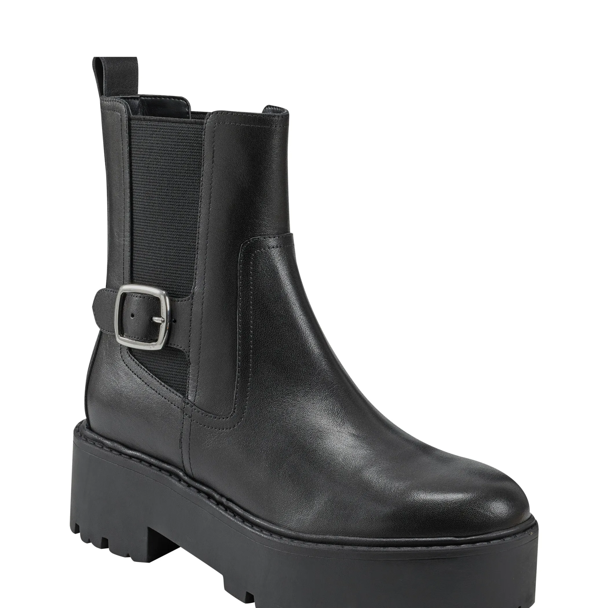 Shop Marc Fisher Dacilla Lug Sole Bootie Black Leather