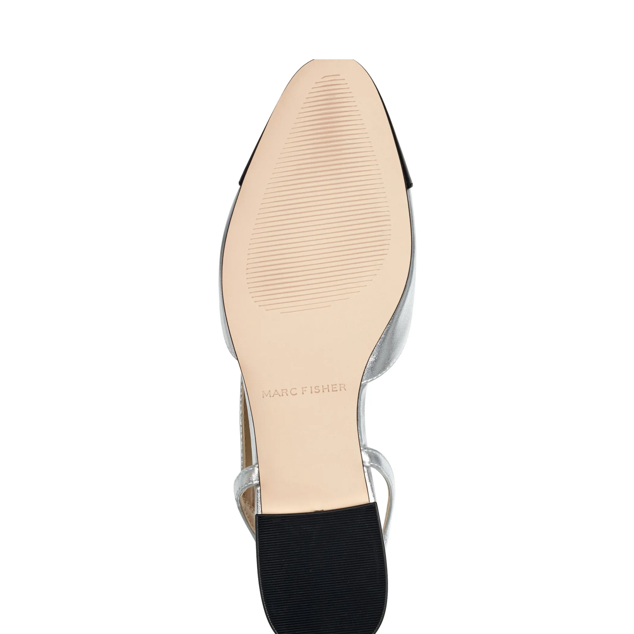 Outlet Marc Fisher Dela Closed Toe Slingback Dress Flat Silver