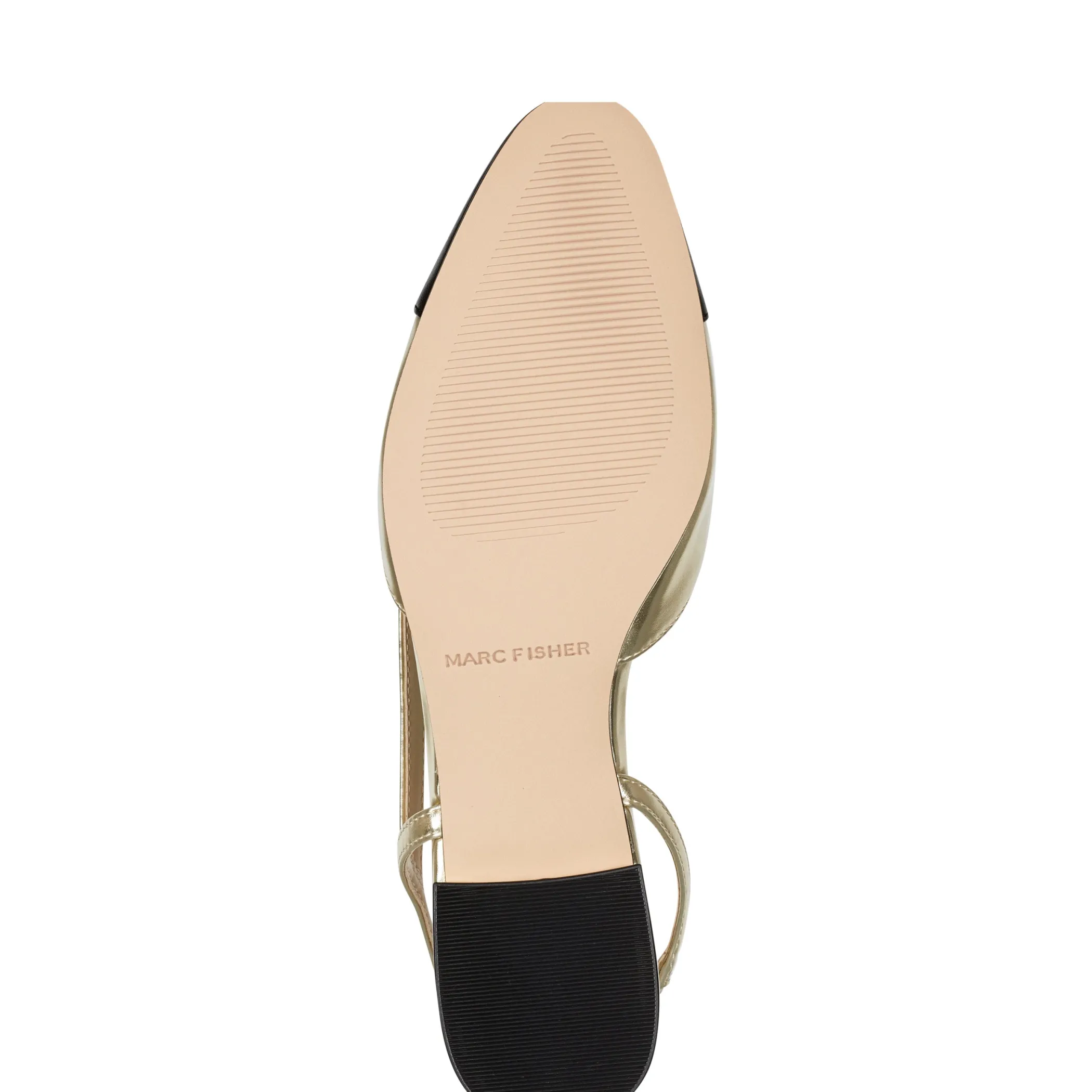 Outlet Marc Fisher Dela Closed Toe Slingback Dress Flat Gold