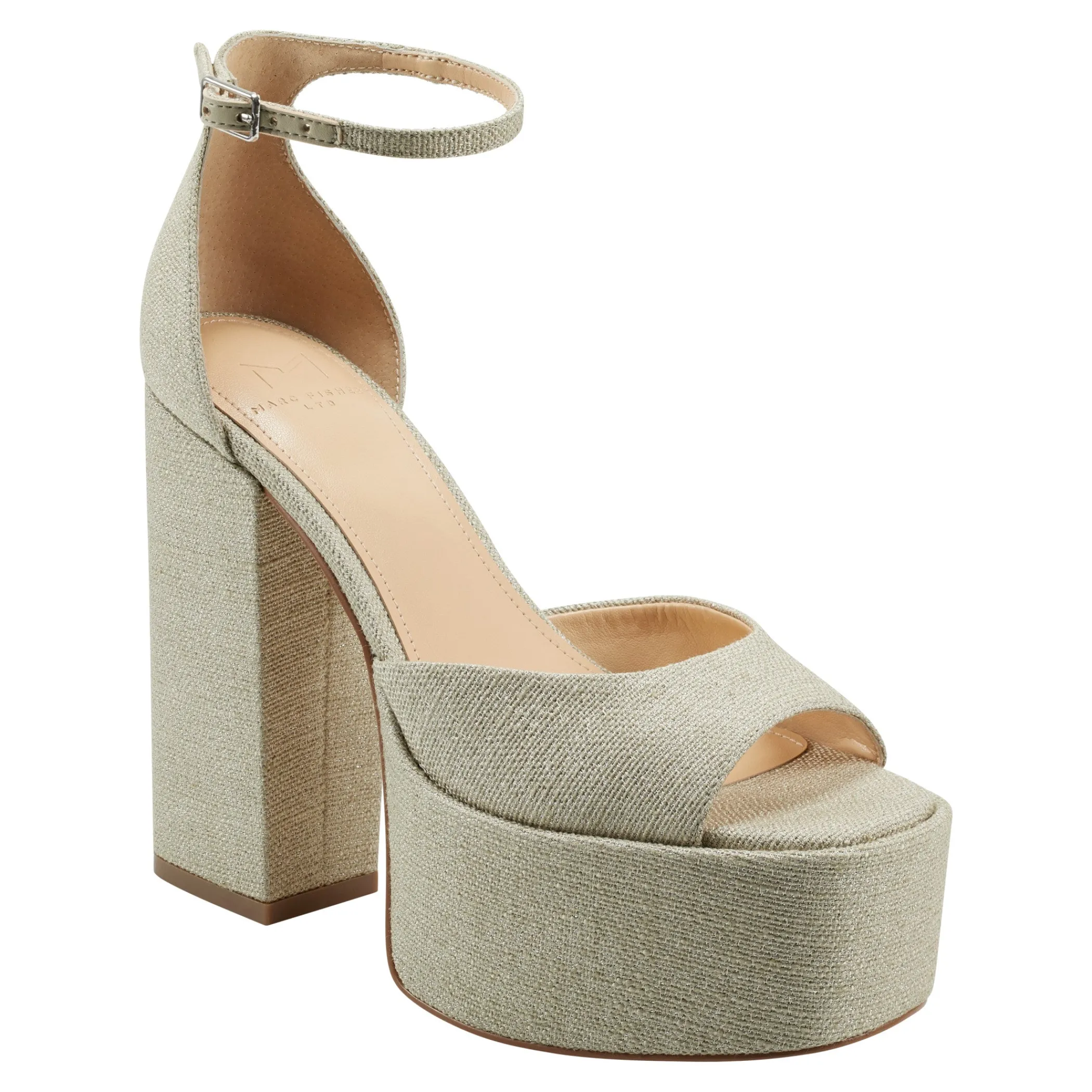 Cheap Marc Fisher Della Platform Sandal Gold Metallic