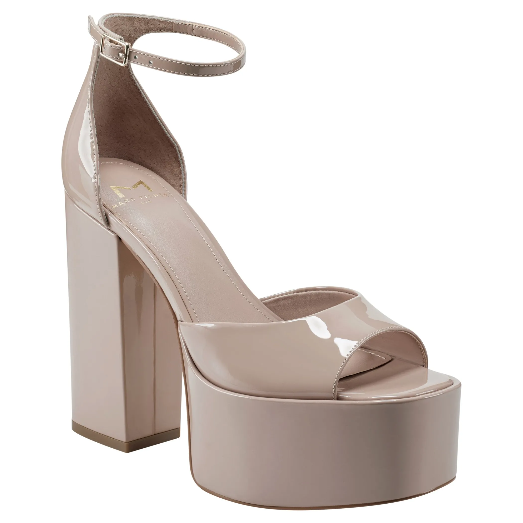 Best Sale Marc Fisher Della Platform Sandal Blush Patent Leather