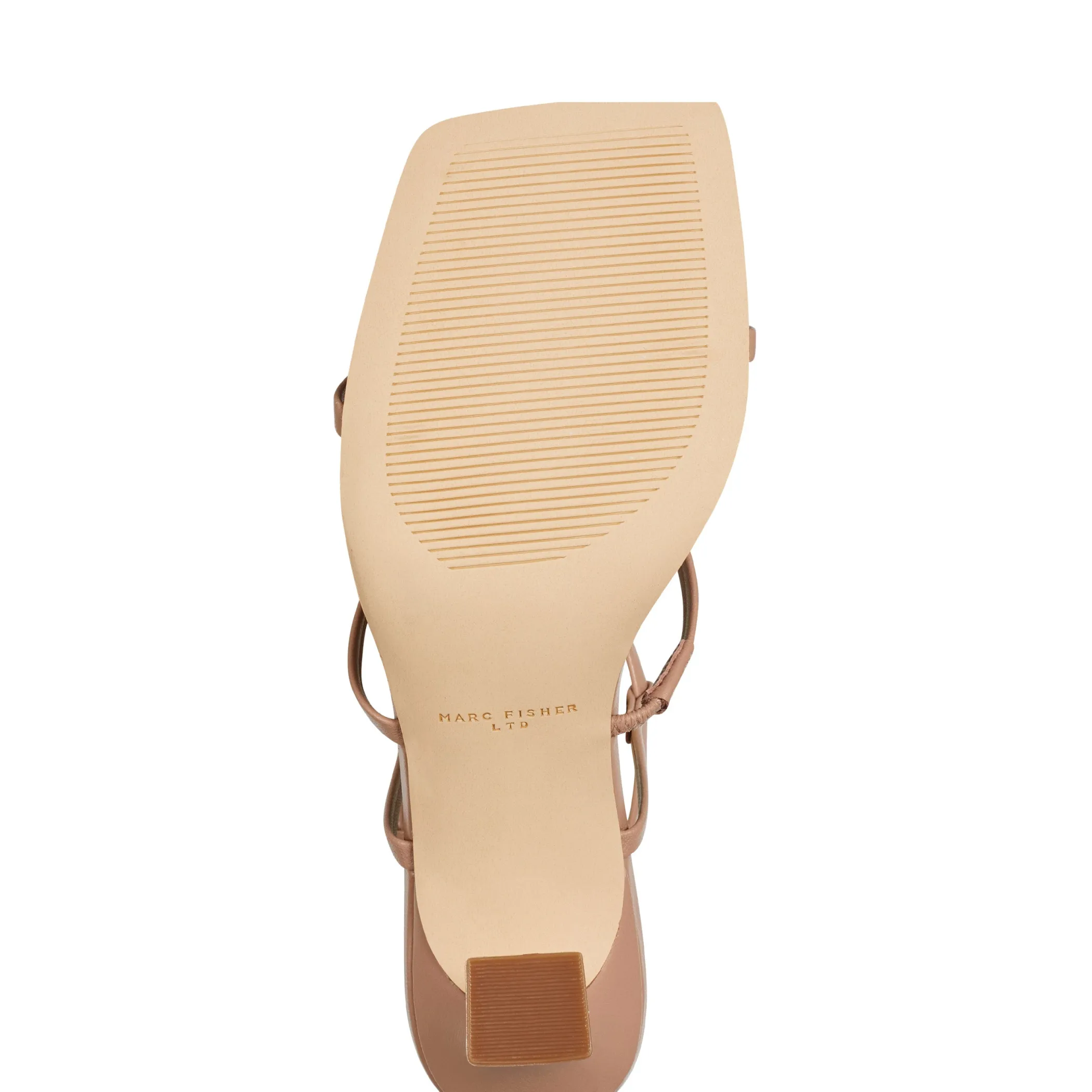 New Marc Fisher Dennie Strappy Dress Sandal Natural Leather