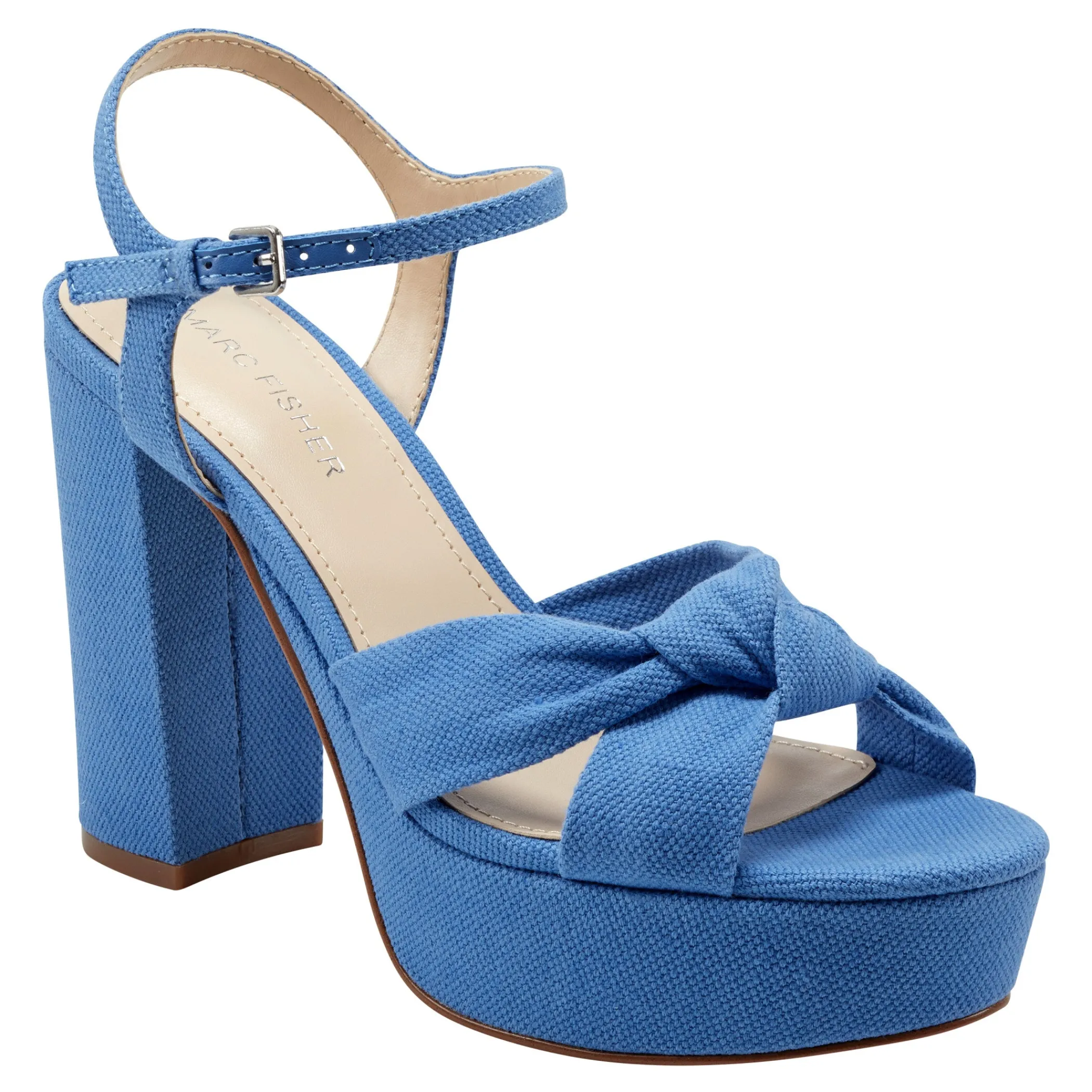 Sale Marc Fisher Deren Platform Sandal Blue Denim