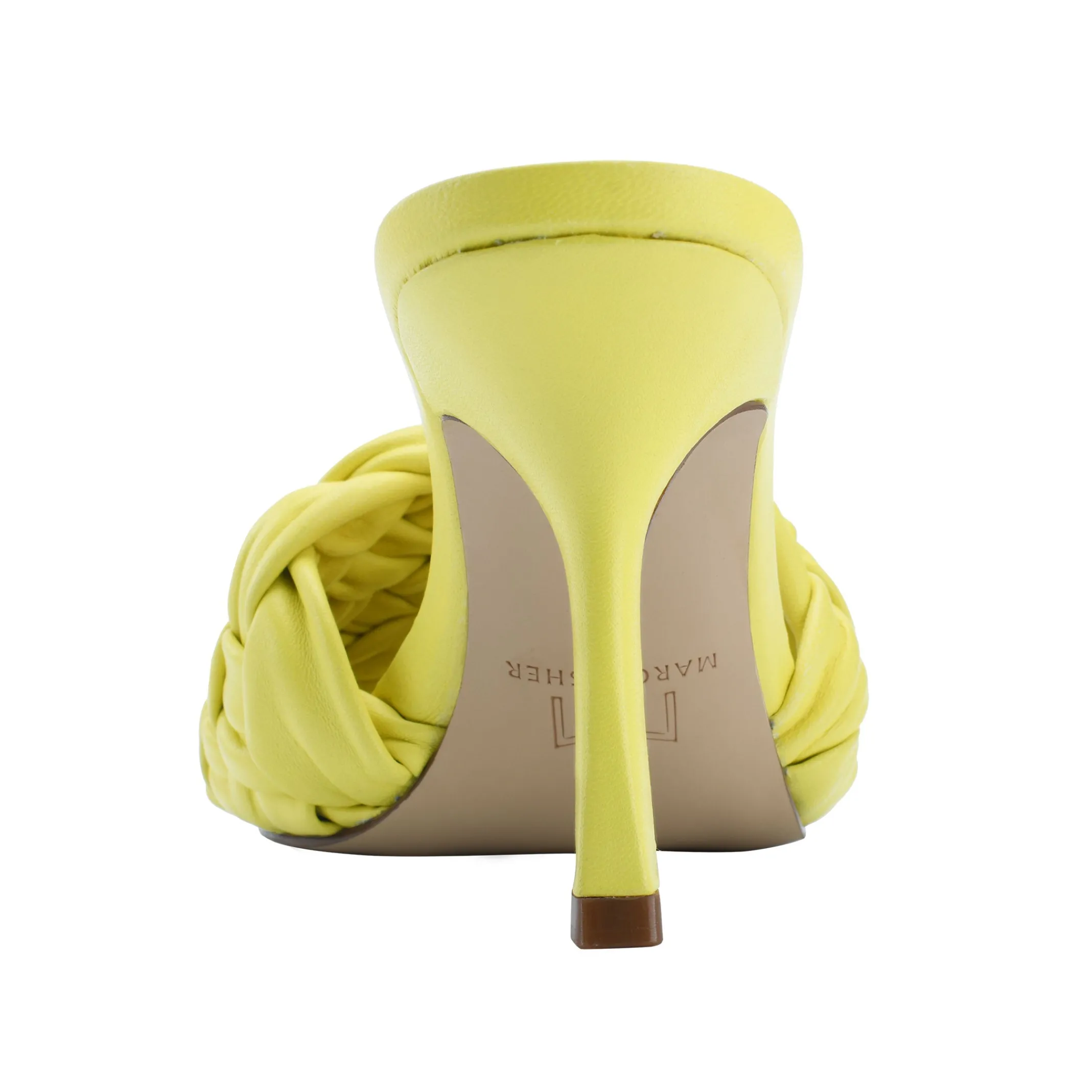 Discount Marc Fisher Draya Square Toe Slide Yellow Leather