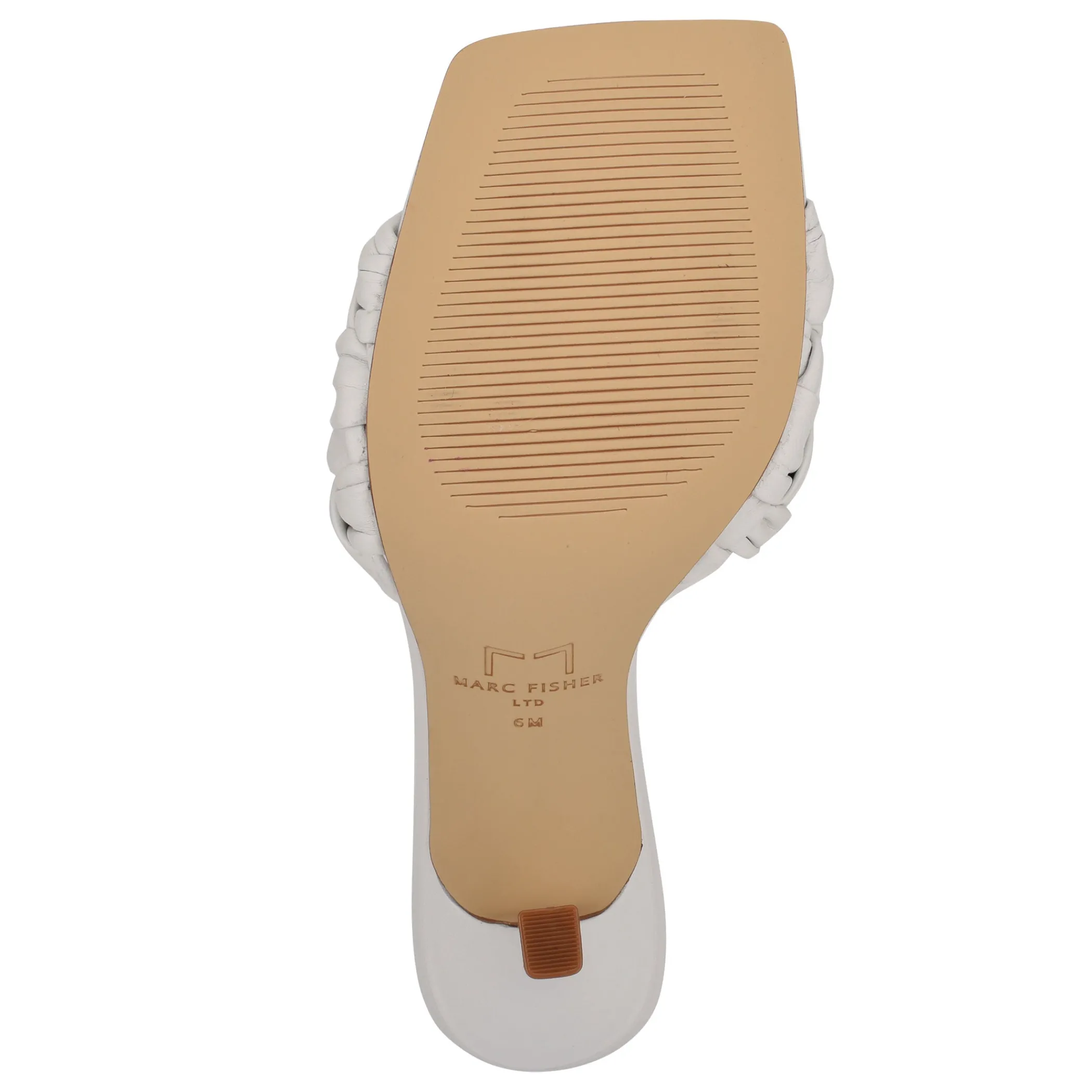 Discount Marc Fisher Draya Square Toe Slide White Leather