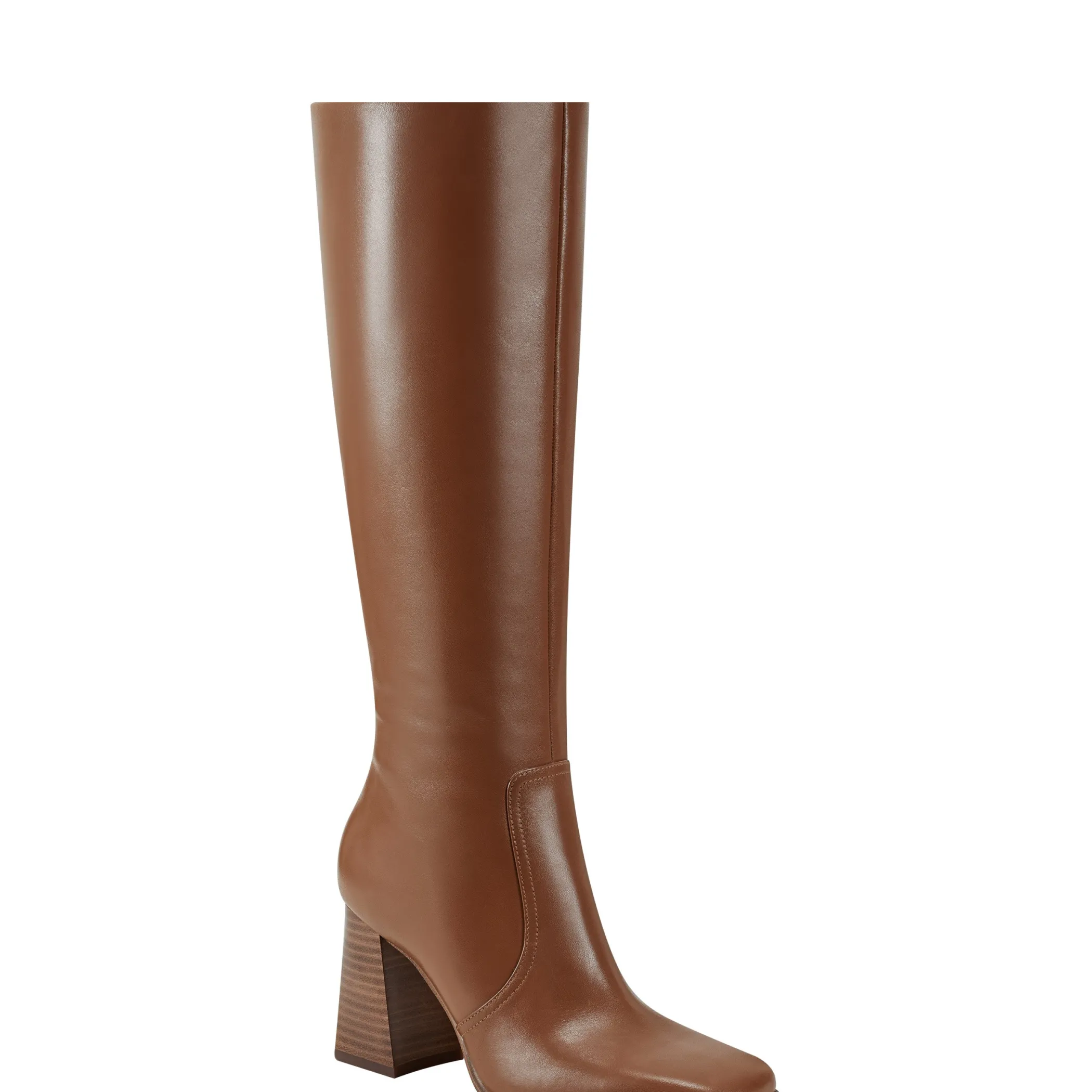 Best Sale Marc Fisher Dreeam Block Heeled Boot Tan Leather