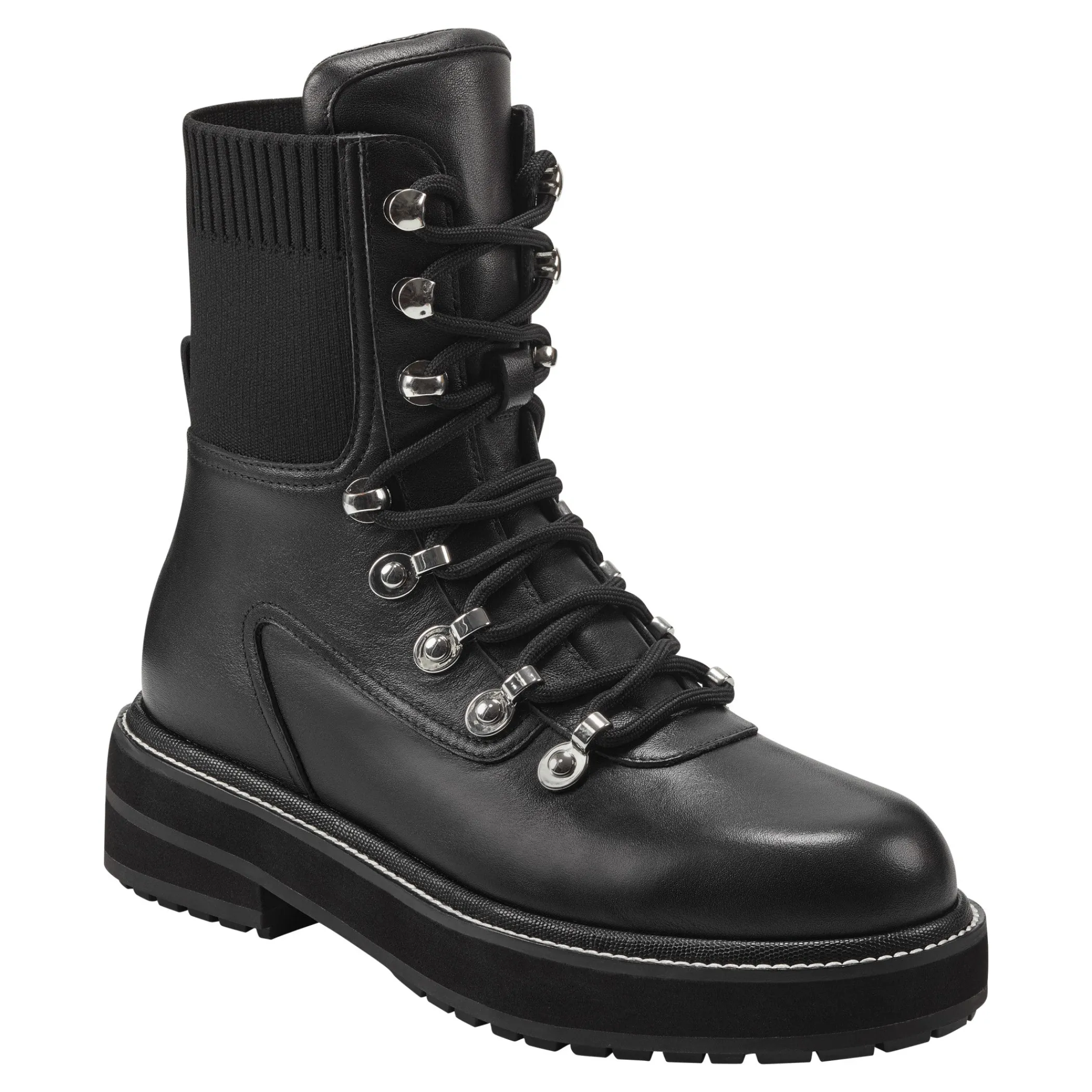Store Marc Fisher Elwa Lace Up Bootie Black Leather Multi