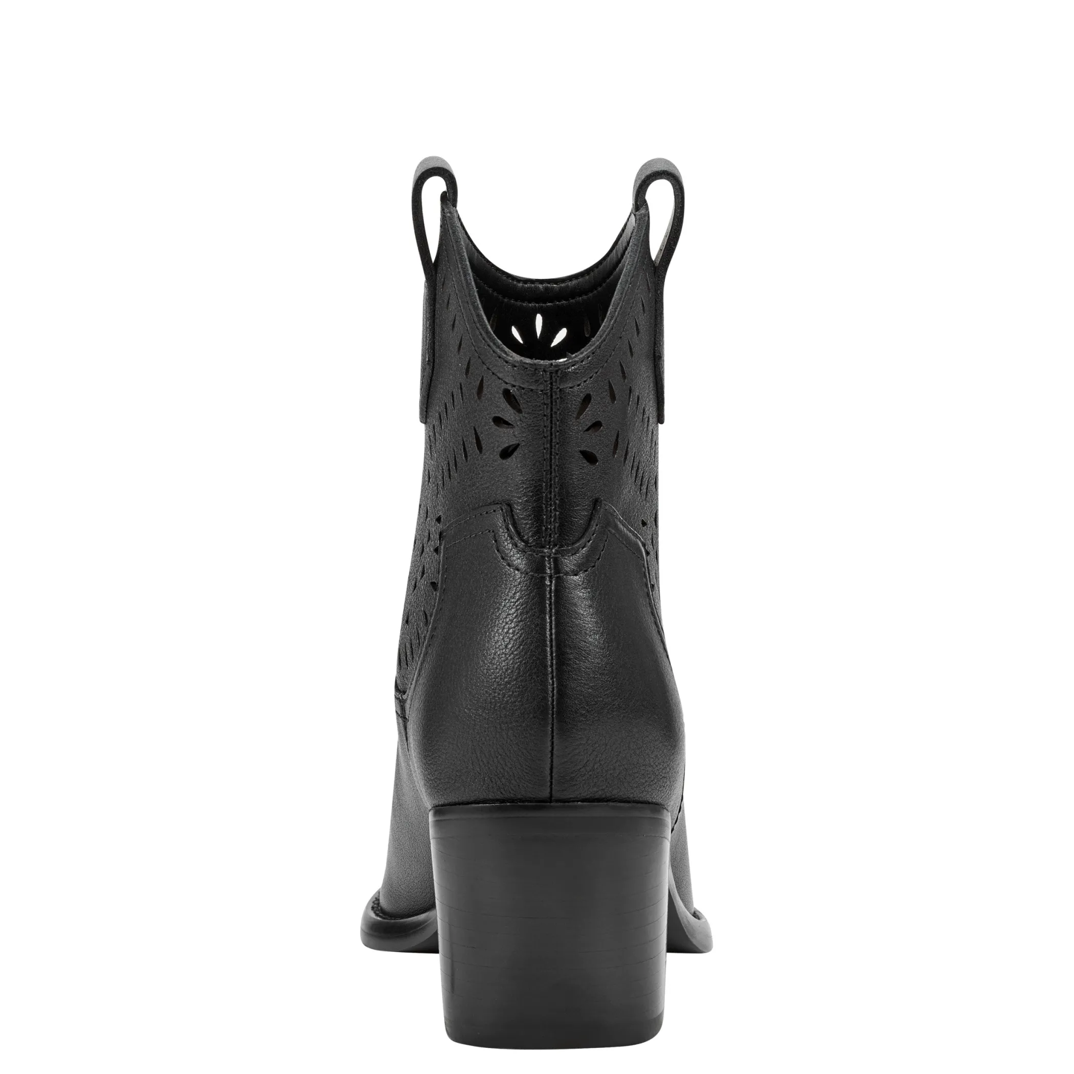 Cheap Marc Fisher Elyma Perferated Western Bootie Black Leather