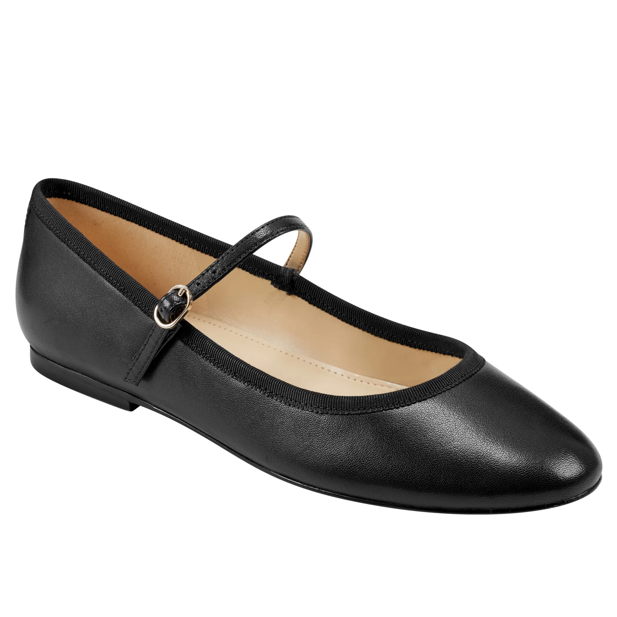 Clearance Marc Fisher Espina Ballet Flat Black Leather