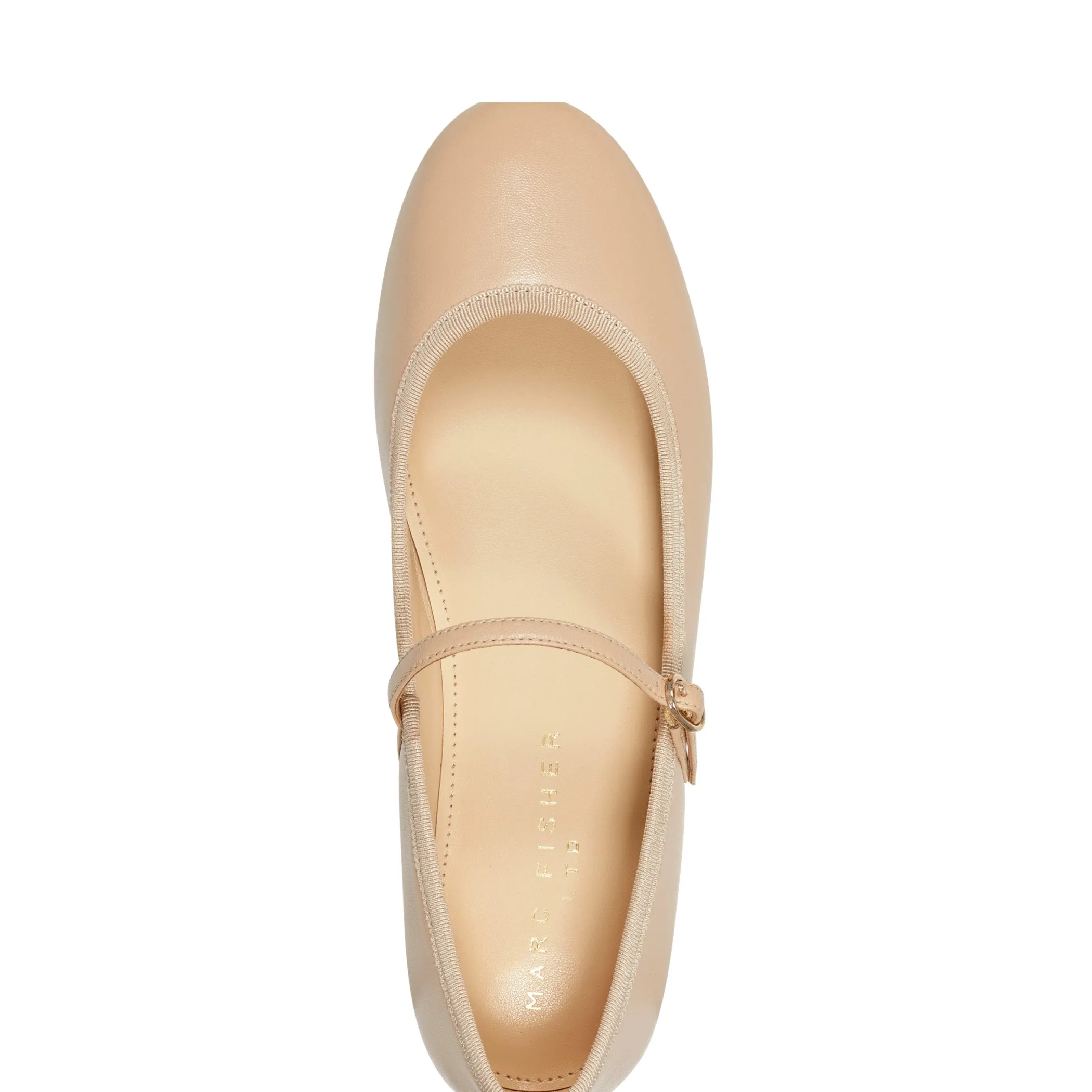 Sale Marc Fisher Espina Ballet Flat Natural Leather
