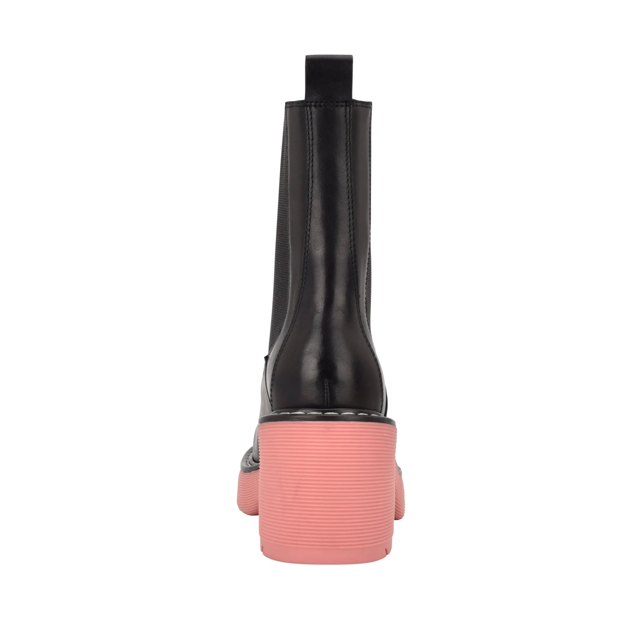 Discount Marc Fisher Fredy Lug Sole Bootie Black Leather/Pink