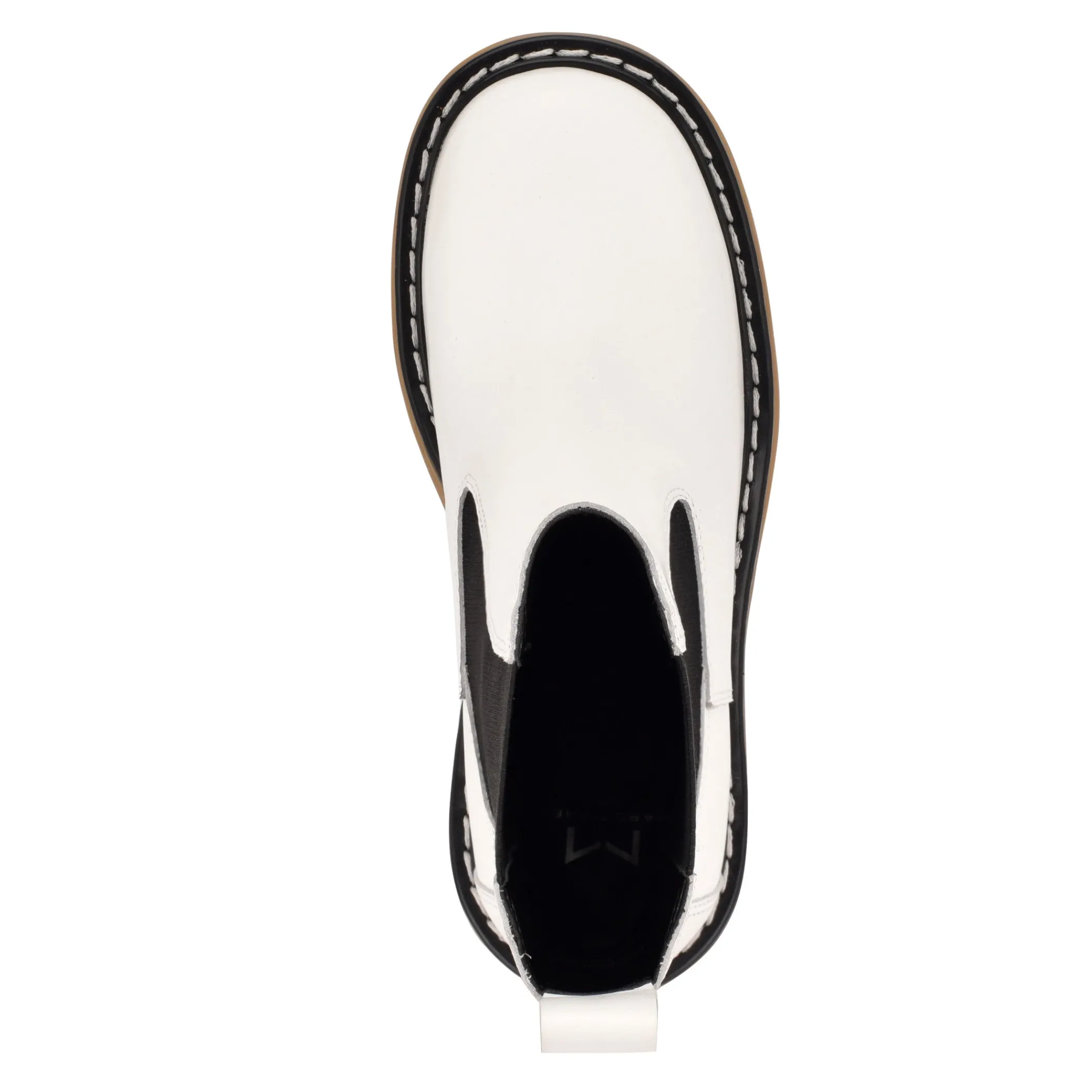 Shop Marc Fisher Fredy Lug Sole Bootie White Leather/Natural