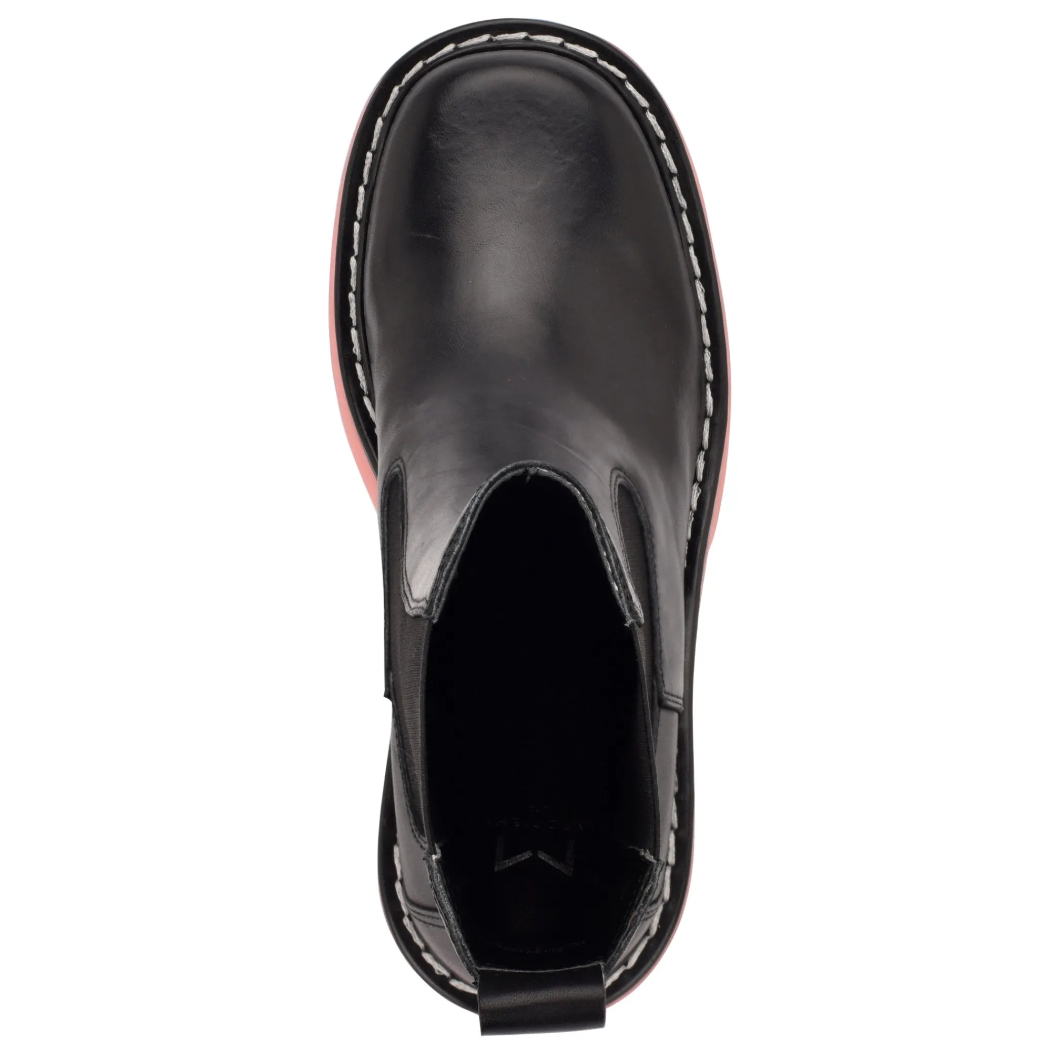 Discount Marc Fisher Fredy Lug Sole Bootie Black Leather/Pink