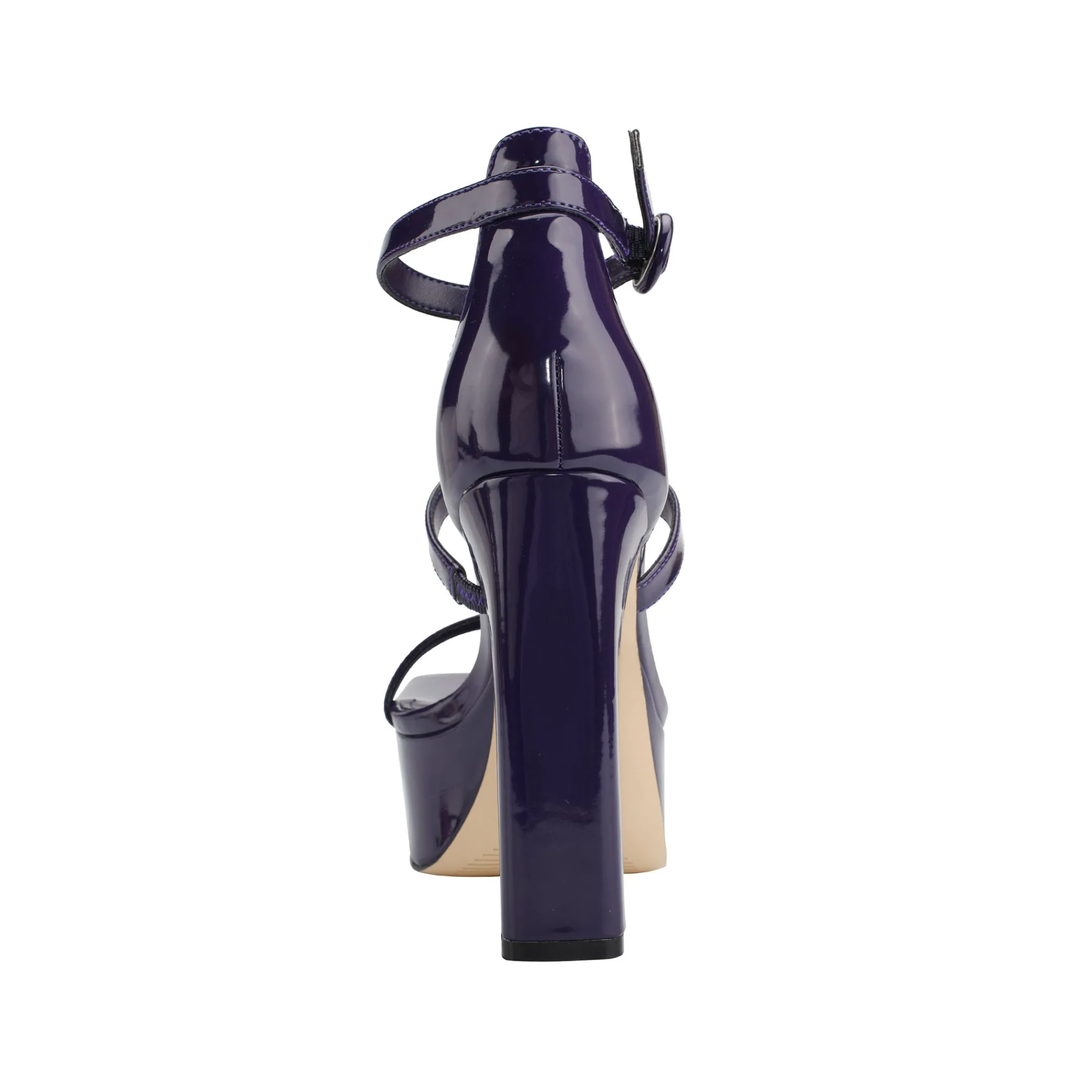 Shop Marc Fisher Frita Ankle Strap Platform Sandal Dark Purple Patent