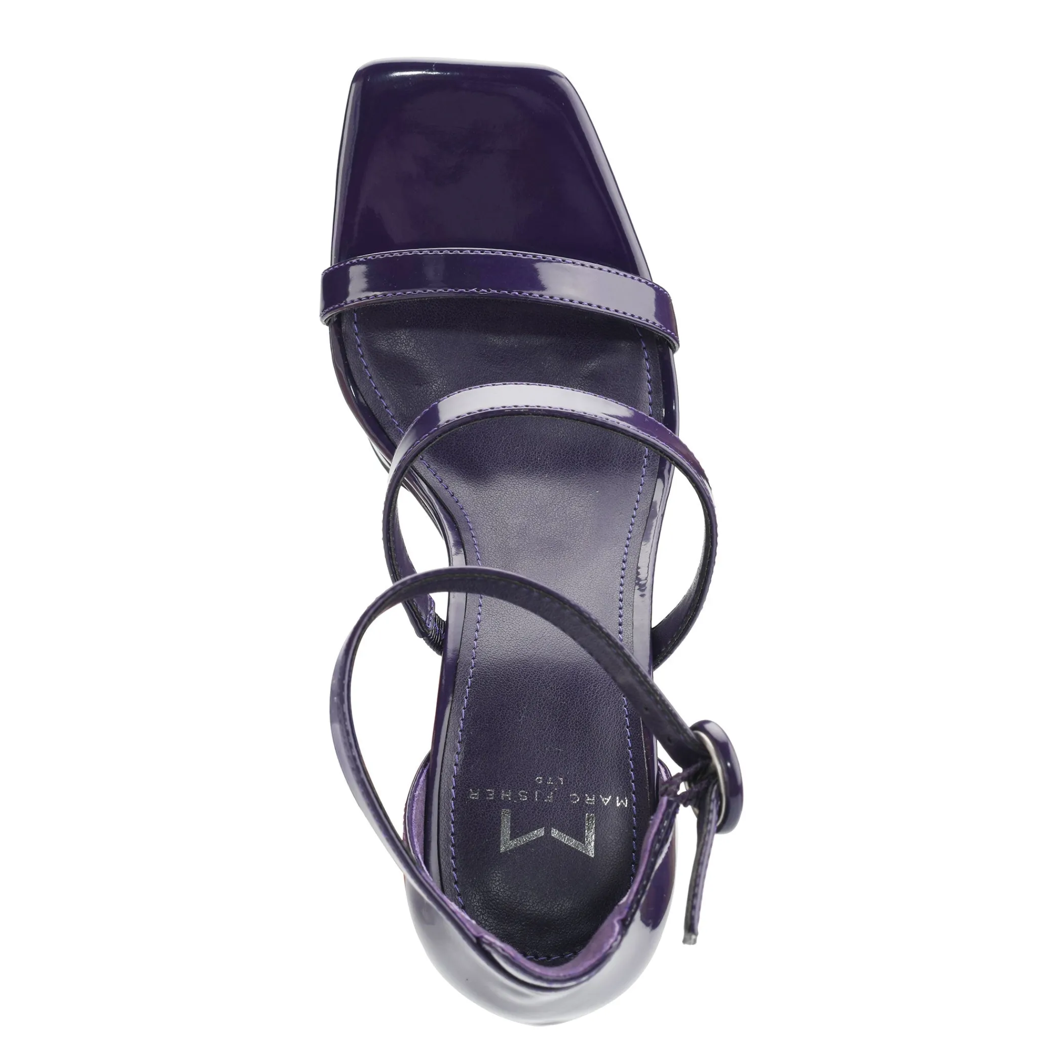 Shop Marc Fisher Frita Ankle Strap Platform Sandal Dark Purple Patent