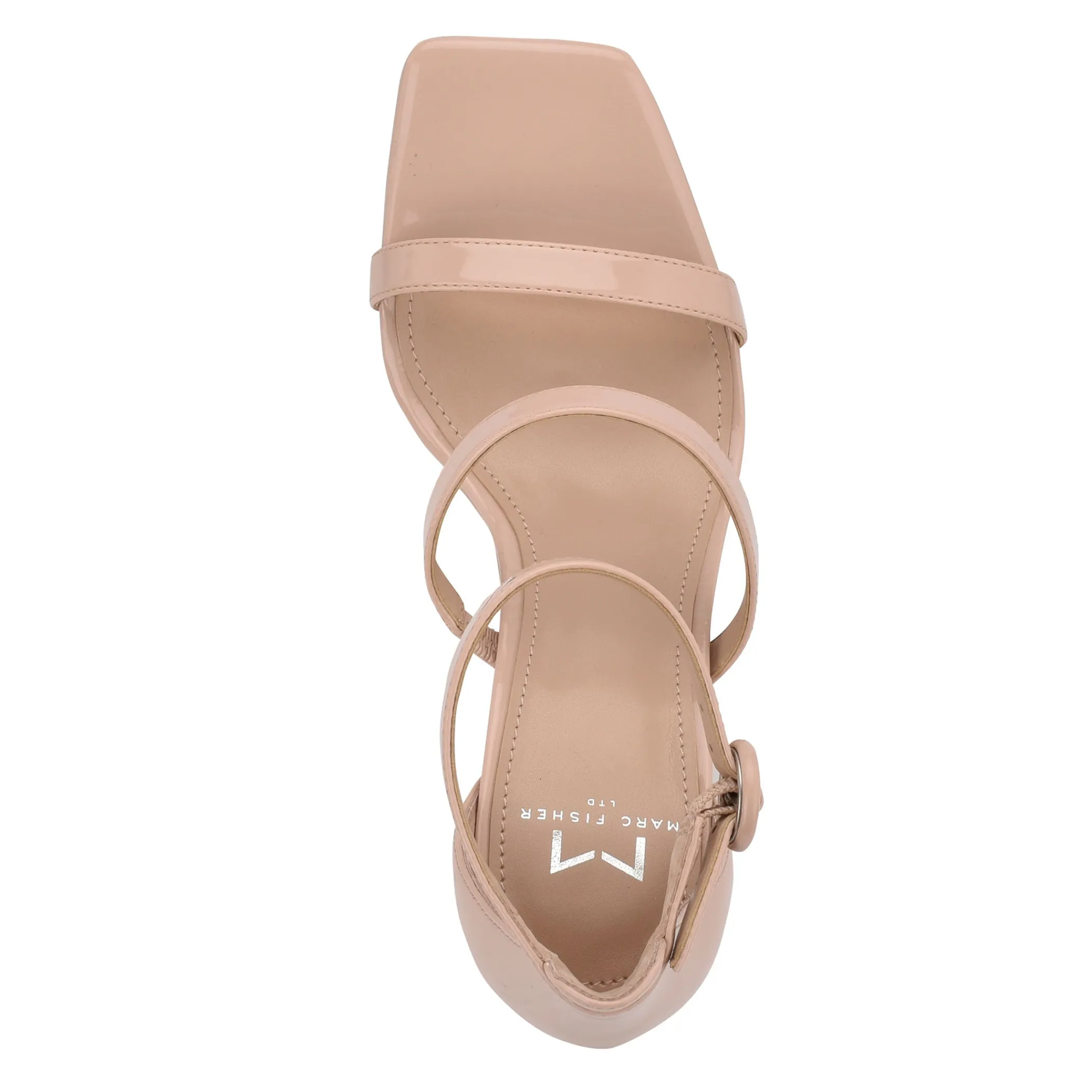 Clearance Marc Fisher Frita Ankle Strap Platform Sandal Nude Patent