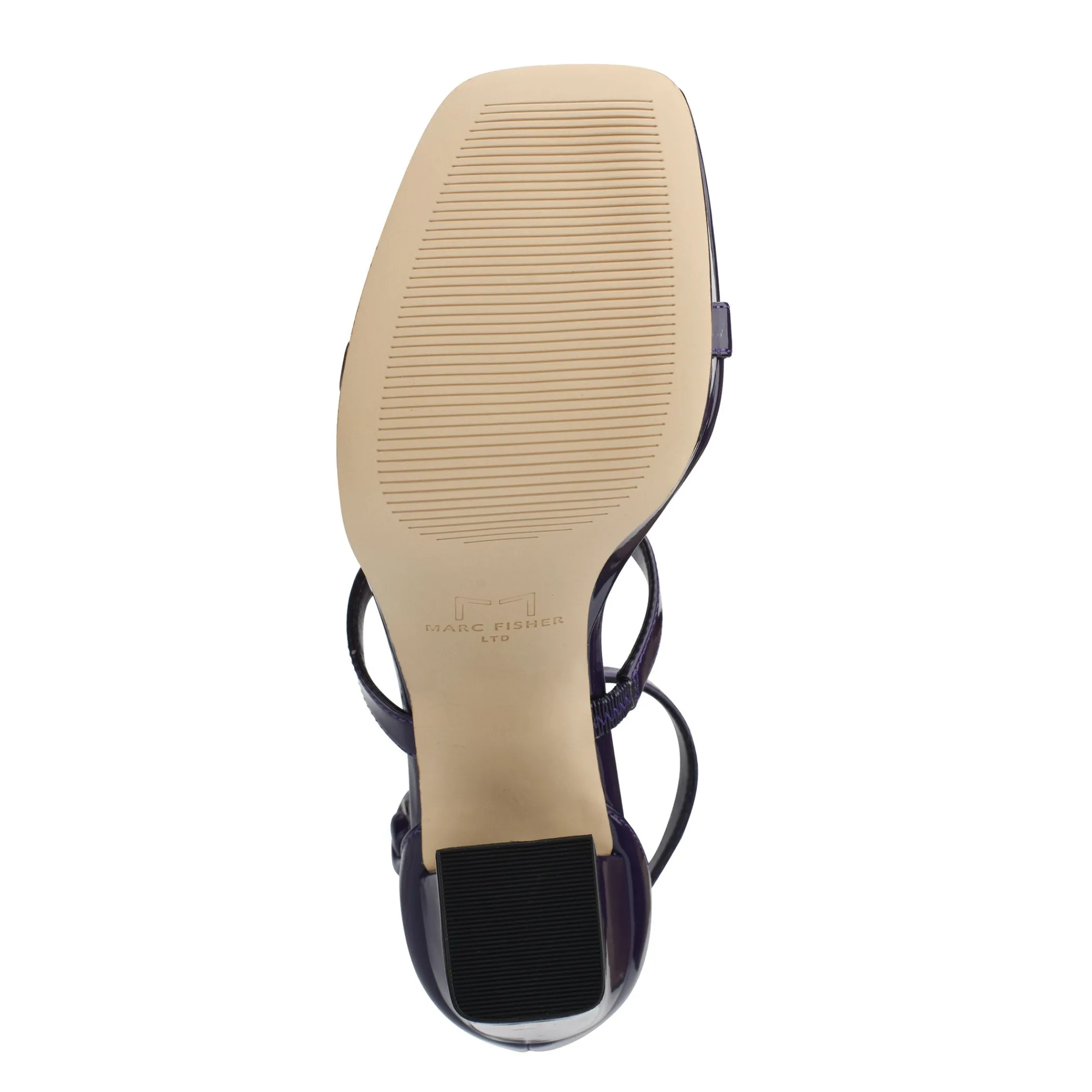 Shop Marc Fisher Frita Ankle Strap Platform Sandal Dark Purple Patent