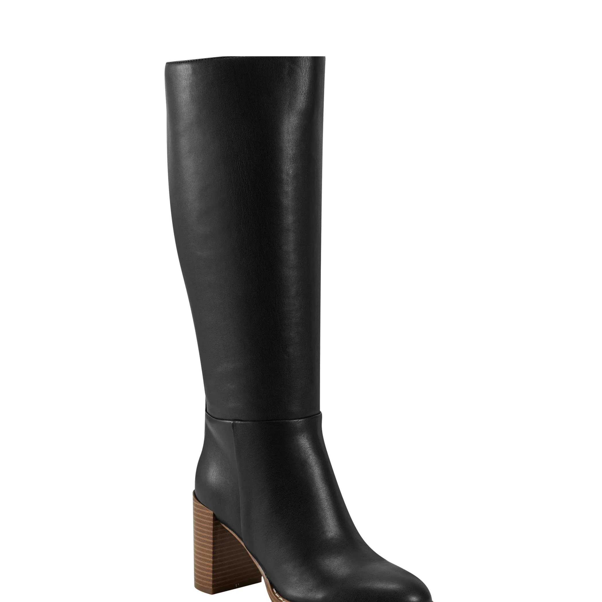 New Marc Fisher Gabey Round Toe Block Heel Dress Boot Black
