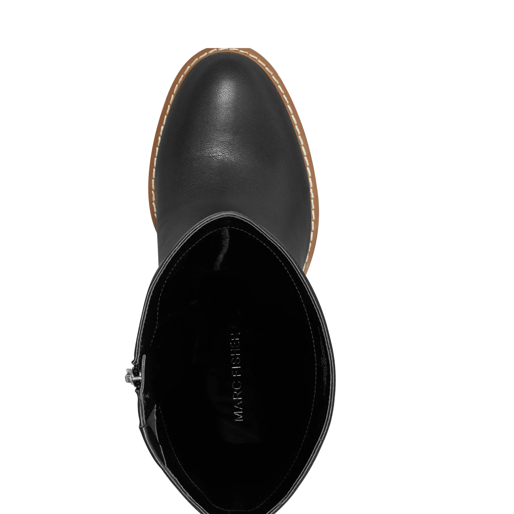 New Marc Fisher Gabey Round Toe Block Heel Dress Boot Black