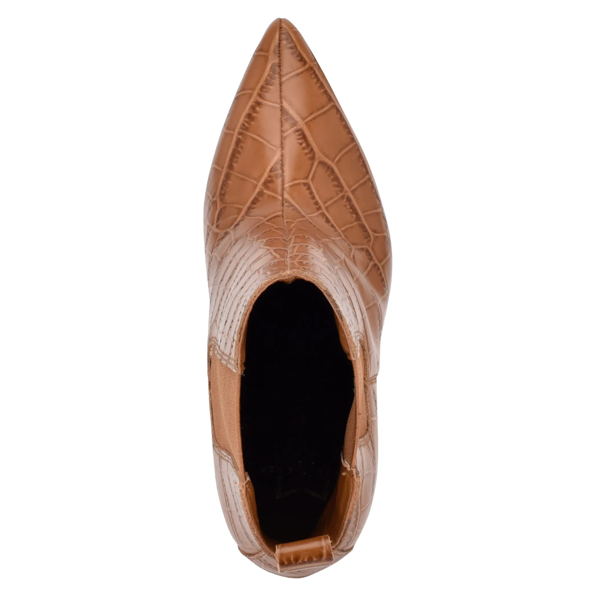 Outlet Marc Fisher Garliss Heeled Chelsea Bootie Medium Natural Croco Leather