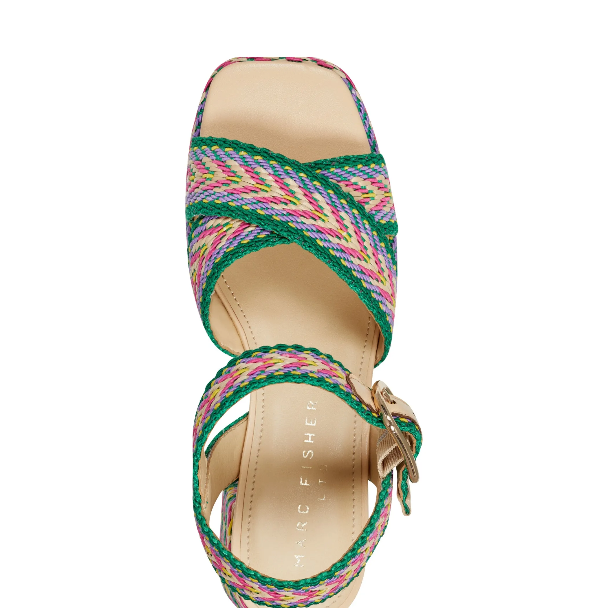 Best Sale Marc Fisher Gemmie Platform Sandal Green Multi