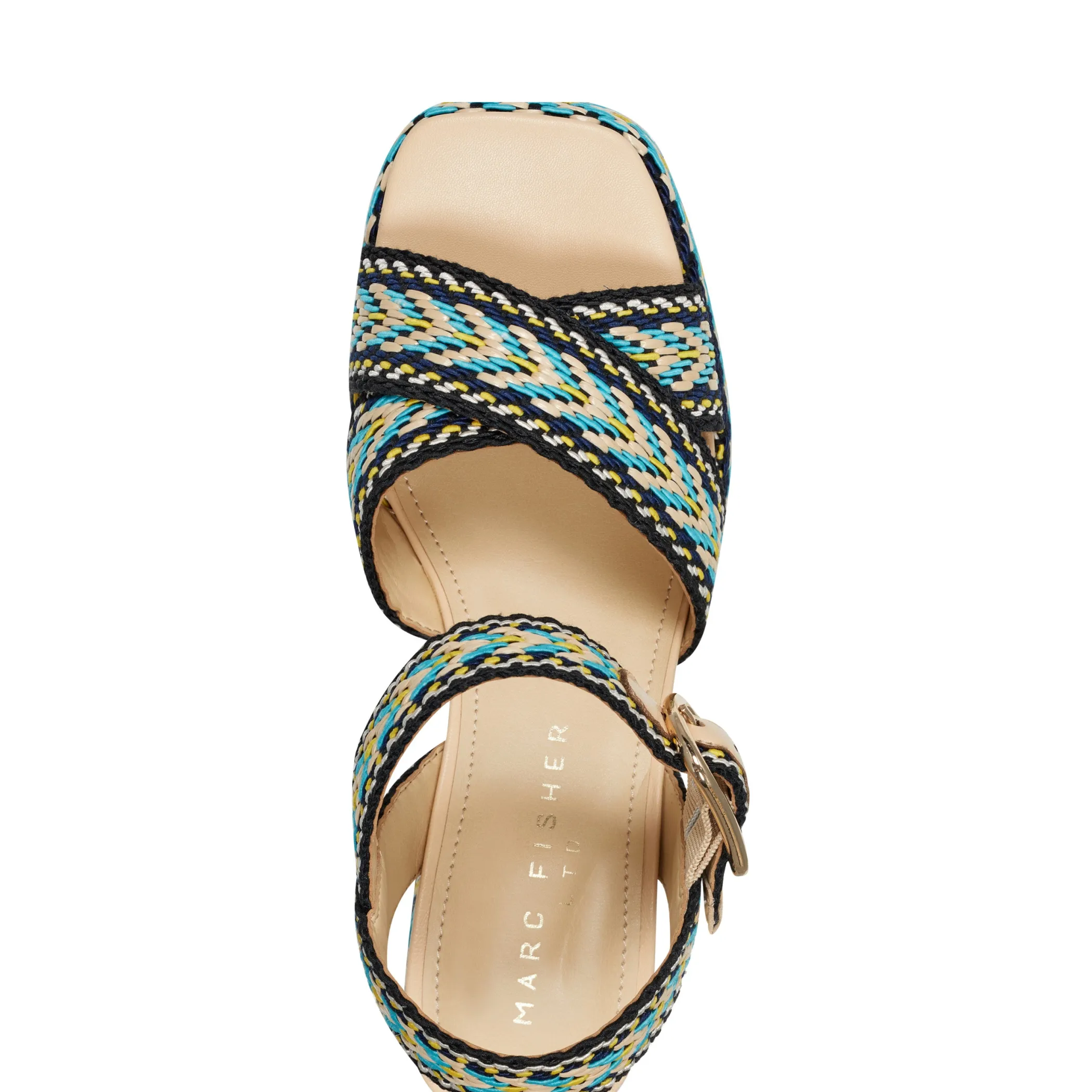 Store Marc Fisher Gemmie Platform Sandal Blue Multi