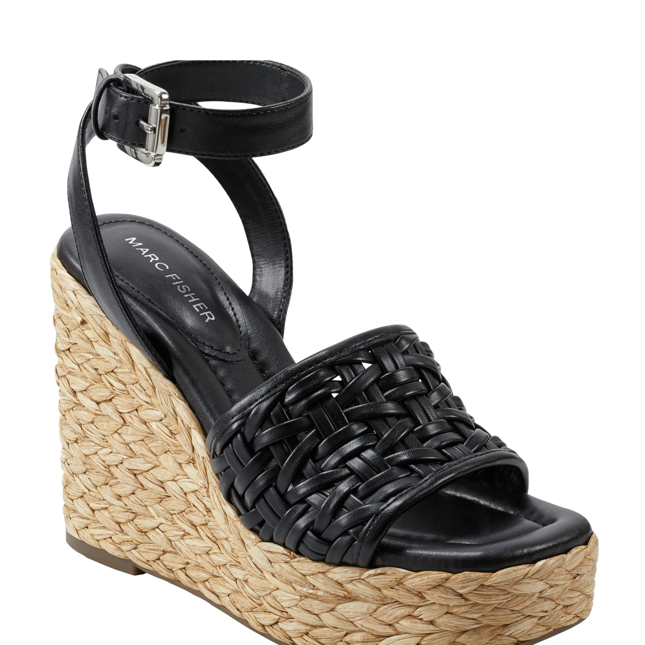 Cheap Marc Fisher Godina Espadrille Wedge Sandal Black